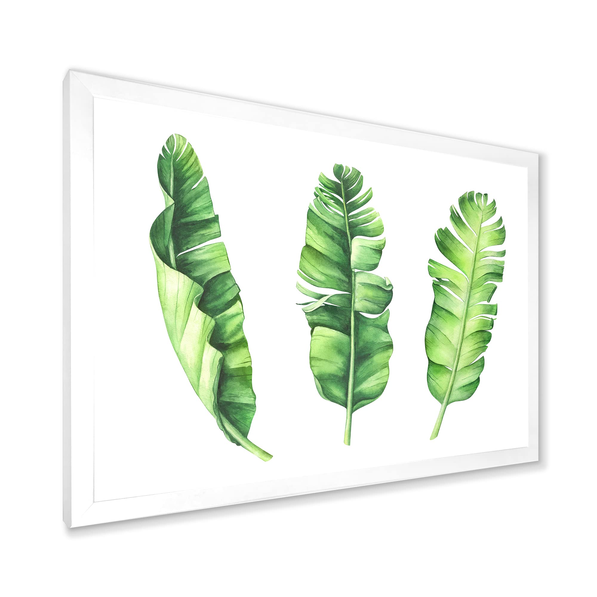 Farmhouse Tropical Banana Leaves Framed Wall Art Set - Perfect for Living Room, Bedroom, and Kitchen Decor