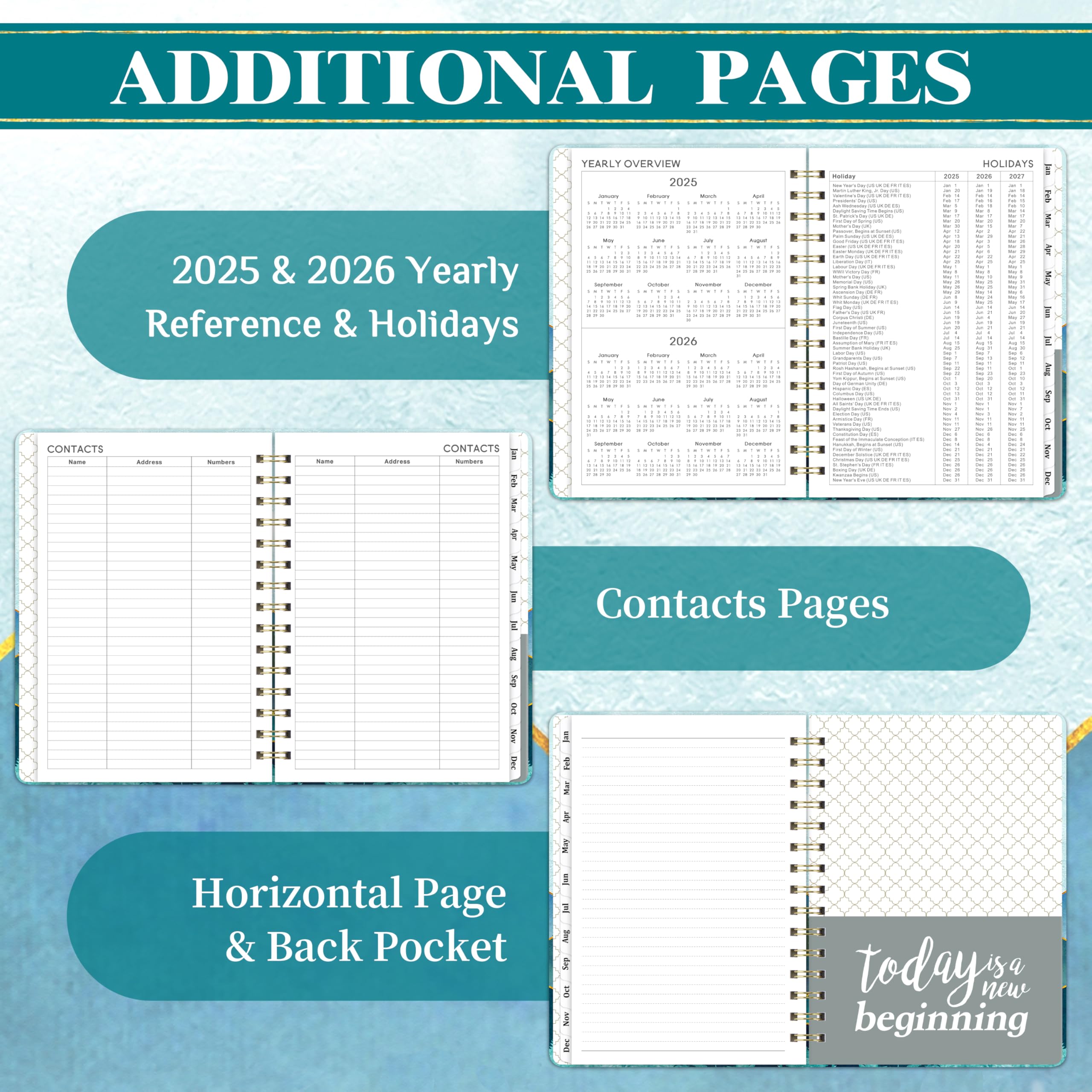 2025 Planner Weekly and Monthly - Jan 2025 to Dec 2025 Calendar Organizer with Flexible Cover, 6.3