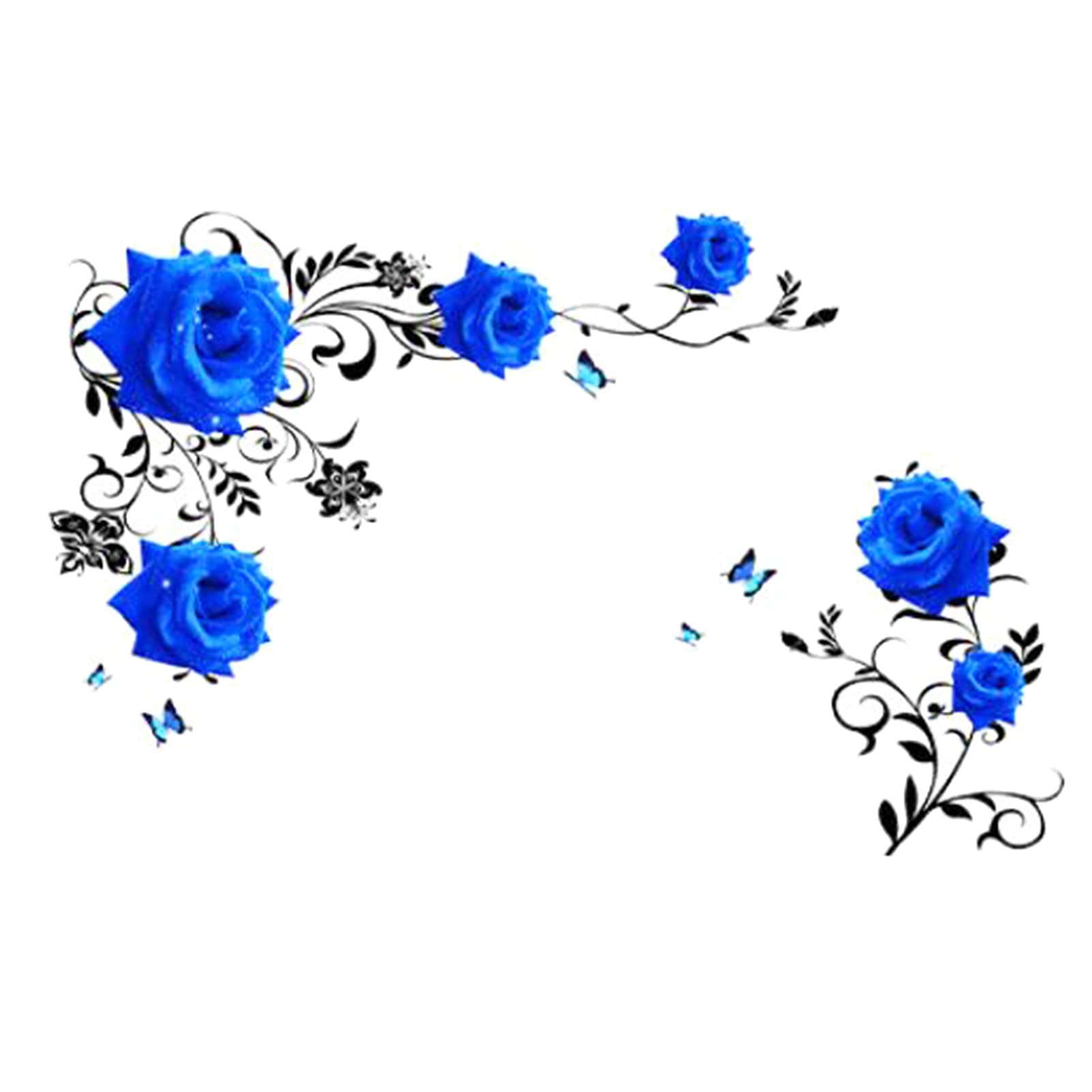 2Pcs Rose Flower Wall Stickers - Self-Adhesive PVC Decals for Bedroom Decor, DIY Home Wall Art, Nursery & Living Room Mural (Perfect for Girls Room, Wedding Decor, Photo Backdrop)