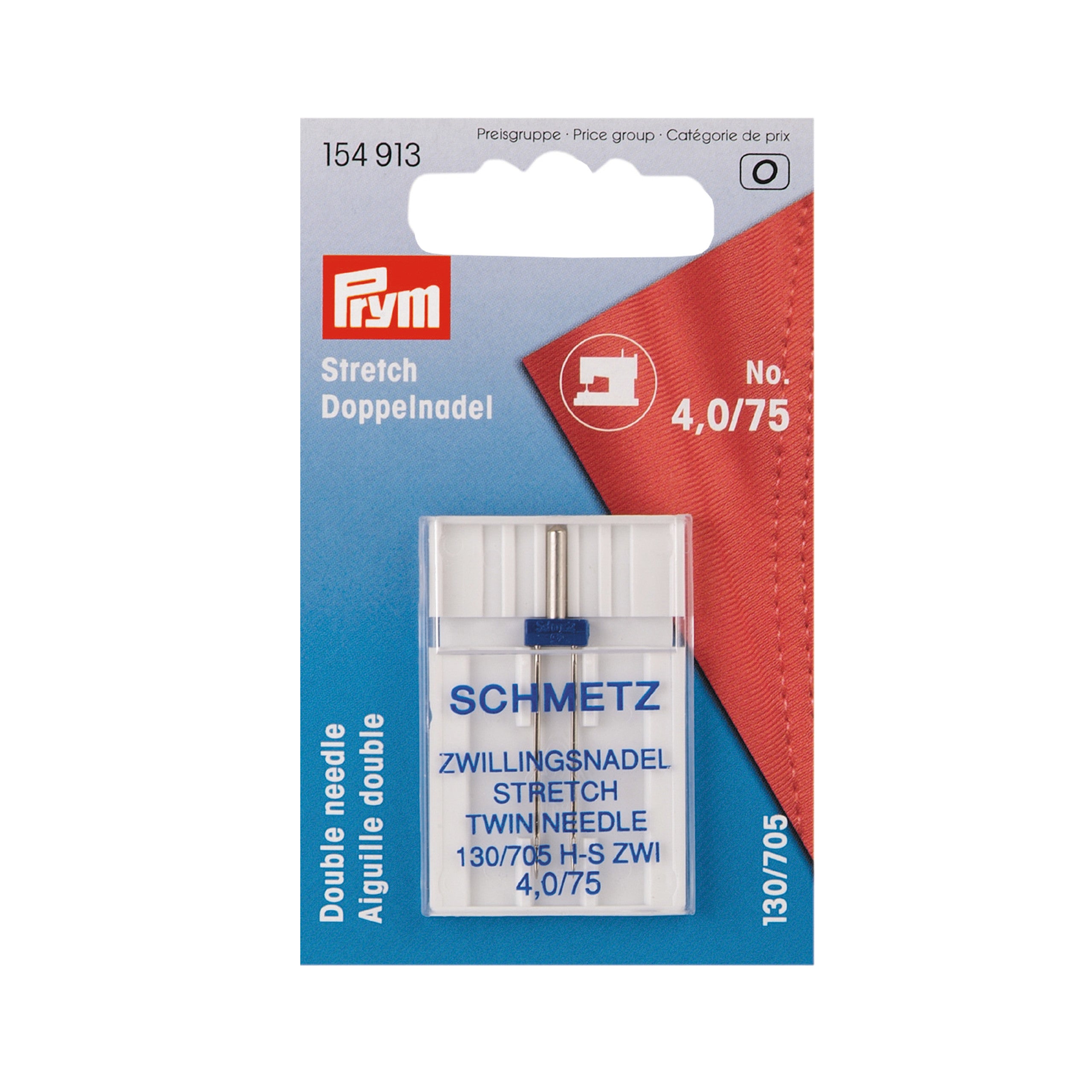 Prym Stretch Twin Sewing Machine Needle 4/75 - Perfect for Knits, Jersey & Stretch Fabrics | Ideal for Home Sewing & DIY Projects