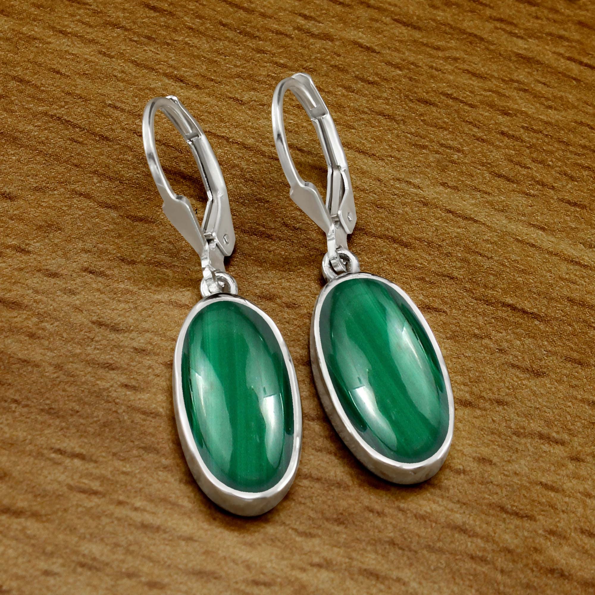 TISHAVI Natural Oval Gemstone Dangle Drop Earrings - 925 Sterling Silver Birthstone Jewelry for Women - Handmade Leverback Earrings for Mom, Wife, Sister - Perfect for Weddings, Anniversaries & Gift Giving
