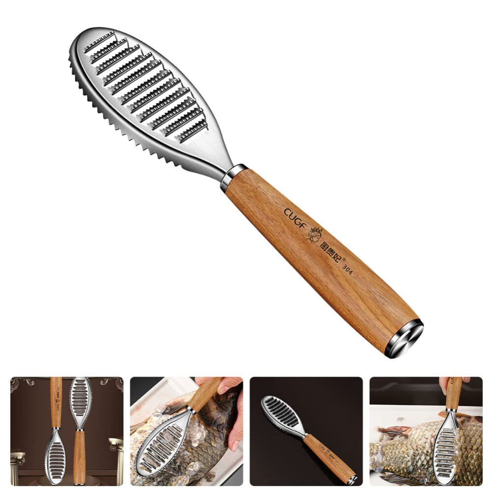 Stainless Steel Fish Scaler Brush - Professional Fish Scale Remover Tool with Sawtooth Design for Kitchen | Perfect for Cleaning Salmon, Tilapia, Bass and More | Essential Kitchen Gadget for Home Cooks & Fishermen