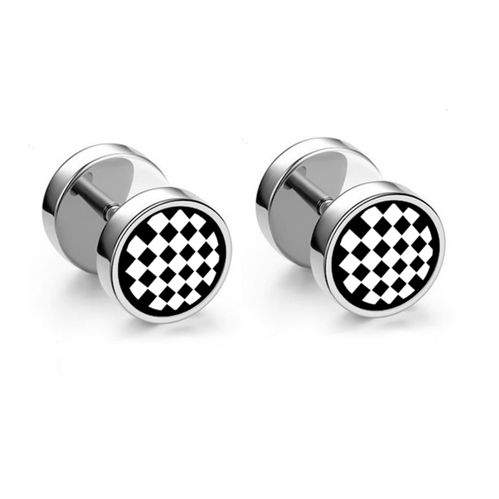 Stainless Steel Stud Earrings for Women & Men - Hypoallergenic Lattice Design Piercing Jewelry for Teens & Adults | Perfect for Everyday Wear, Gifts & Special Occasions