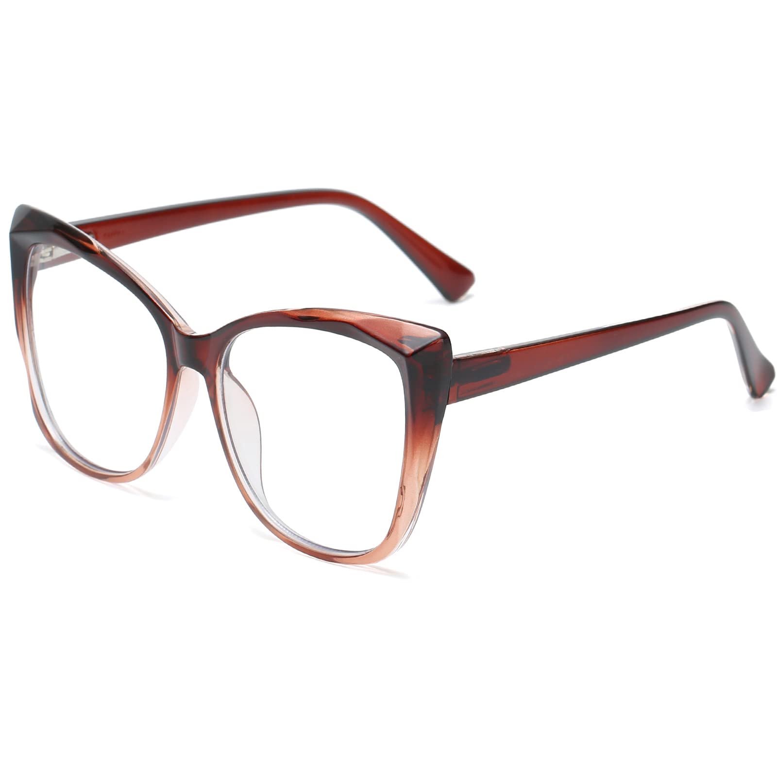 Fuisetaea Spring Hinge Cat Eye Reading Glasses for Women - Lightweight Myopia Eyewear with Comfortable Fit - Perfect for Office, Reading & Computer Work