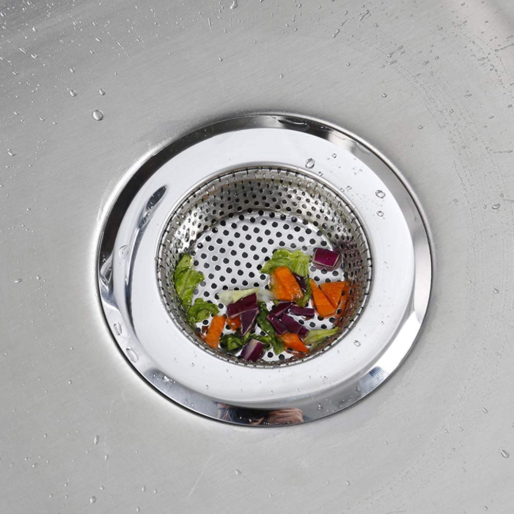 Stainless Steel Kitchen Sink Drain Strainer - 2 Pack Anti-Clog Sink Stopper for 3.5