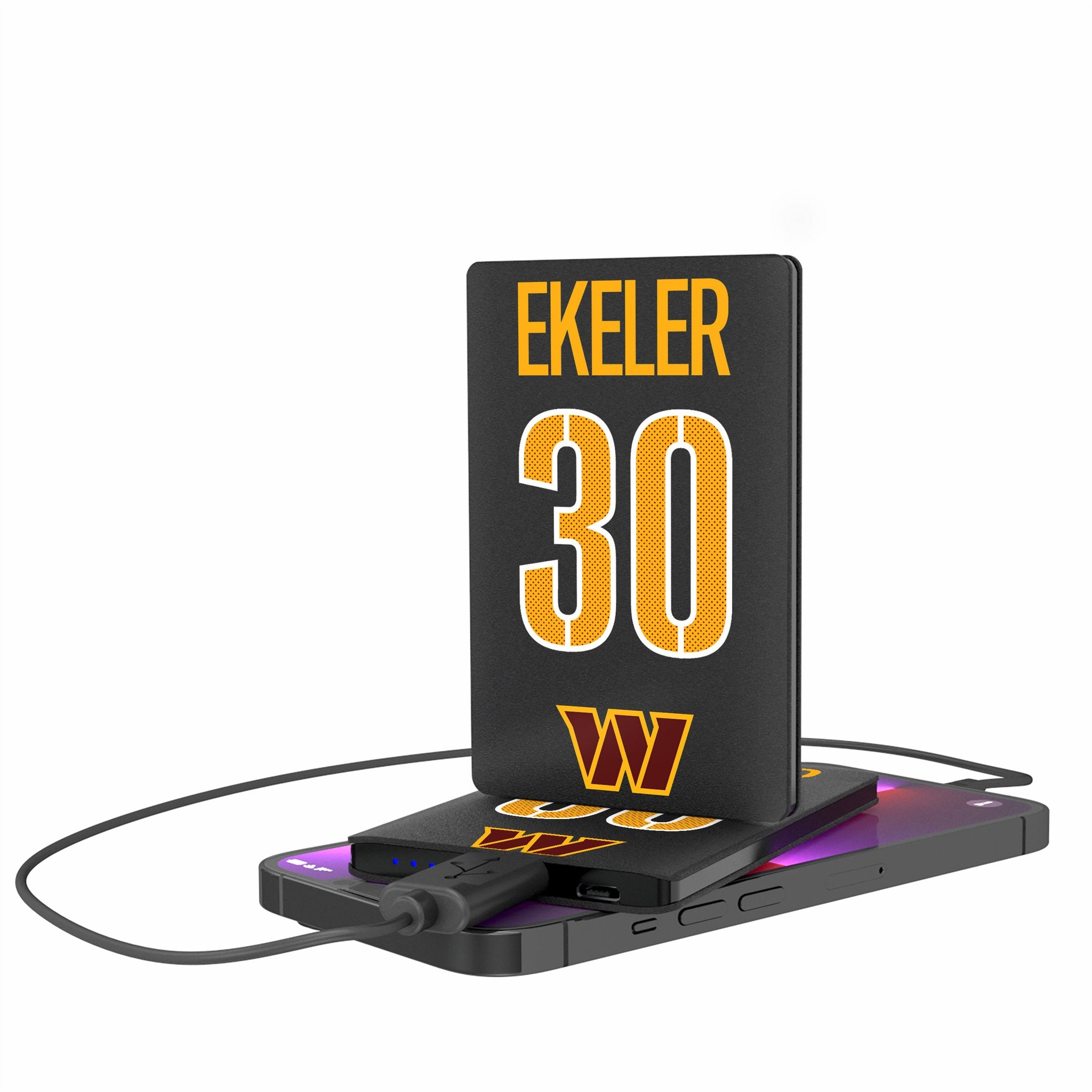 Austin Ekeler Washington Commanders 30th Anniversary 2500mAh Portable Power Bank - Perfect for NFL Games, Travel & Emergency Charging