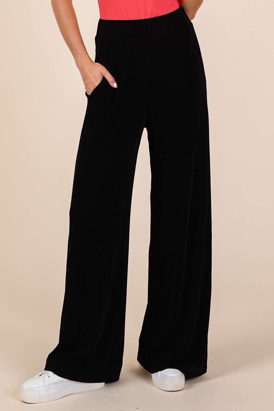 Slinky Knit Straight Leg Pants for Women - Stretchy Comfortable Office Work Pants - Casual & Business Wear for Everyday Use
