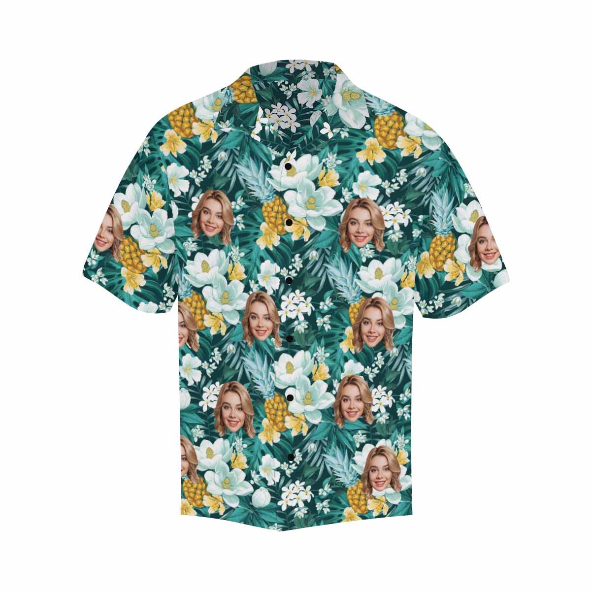 Custom Hawaiian Shirt for Men - Personalized Tropical Floral Aloha Shirt with Face Print | Summer Beach Party, Vacation, Luau & Casual Wear