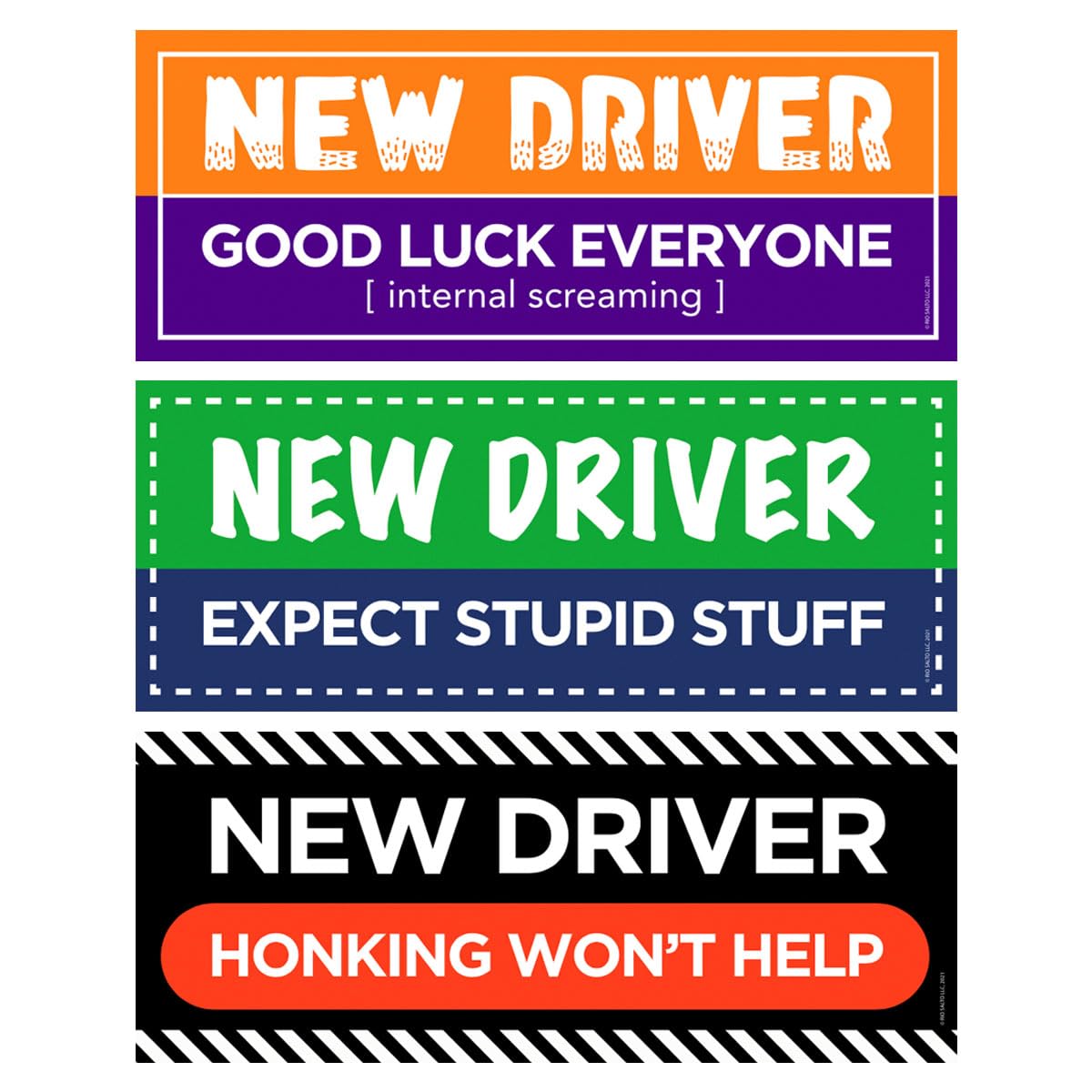 Rio Salto 3-Pack Large Reflective Car Magnets - 'Please Be Patient' & 'Student Driver' Funny Magnetic Bumper Accessories for New Drivers, Rookie Prank Gifts | Perfect for Learner Vehicles, Safety Awareness & Humorous Road Scenes