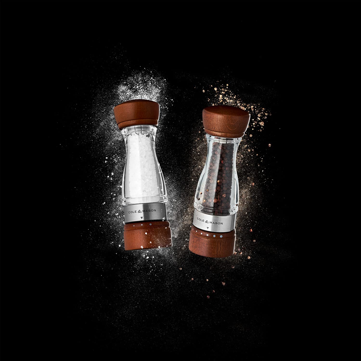 Cole & Mason Keswick Forest Dark Wood Pepper Mill - Premium Stainless Steel Grinder with Gourmet Precision+ Mechanism, 7.1 Inches (180mm) - Perfect for Kitchen, Dining Table & Gourmet Cooking