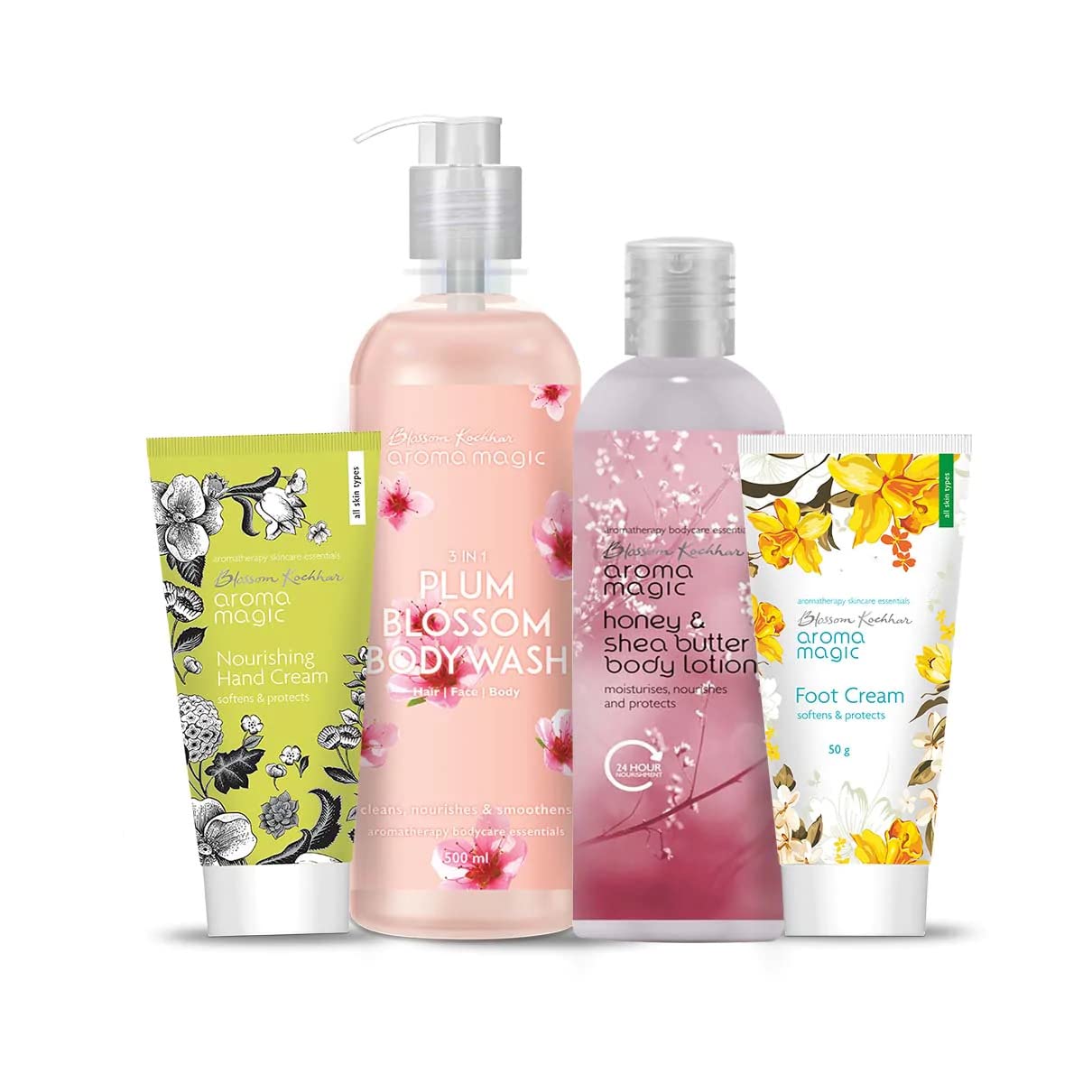 Aroma Magic Body Care Set - Moisturizing Hand Cream, Foot Cream, Body Wash & Nourishing Body Butter for Dry Skin | Perfect for Daily Skincare Routine & Spa Day at Home