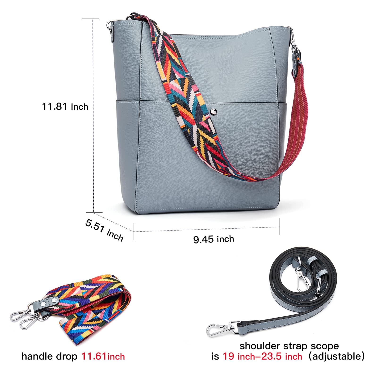 BROMEN Leather Hobo Handbag for Women - Stylish Crossbody Purse for Daily Use