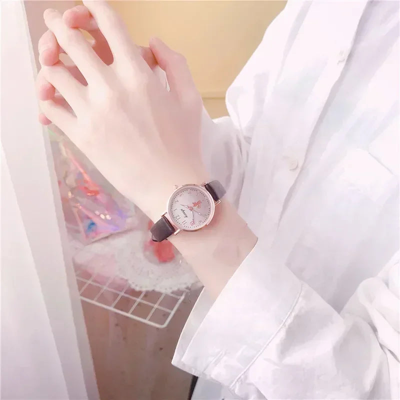 Cute Cat Dial Watch for Girls - Stylish & Fun Accessory for School, Parties & Everyday Wear