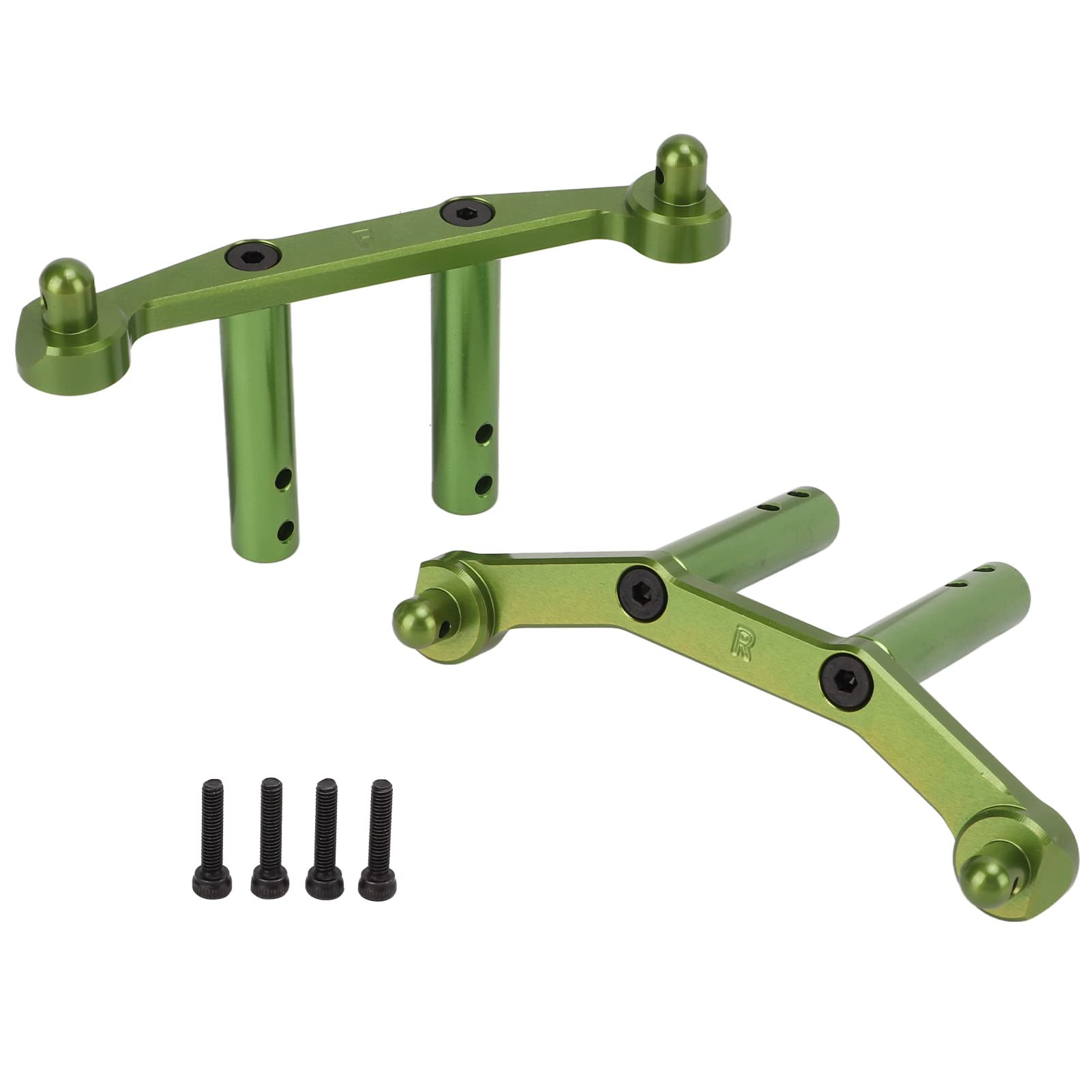 ARRMA Typhon 1/10 RC Car Aluminum Front & Rear Body Mounts Set - Green | Durable Upgrade Parts for Off-Road Racing & Bashing