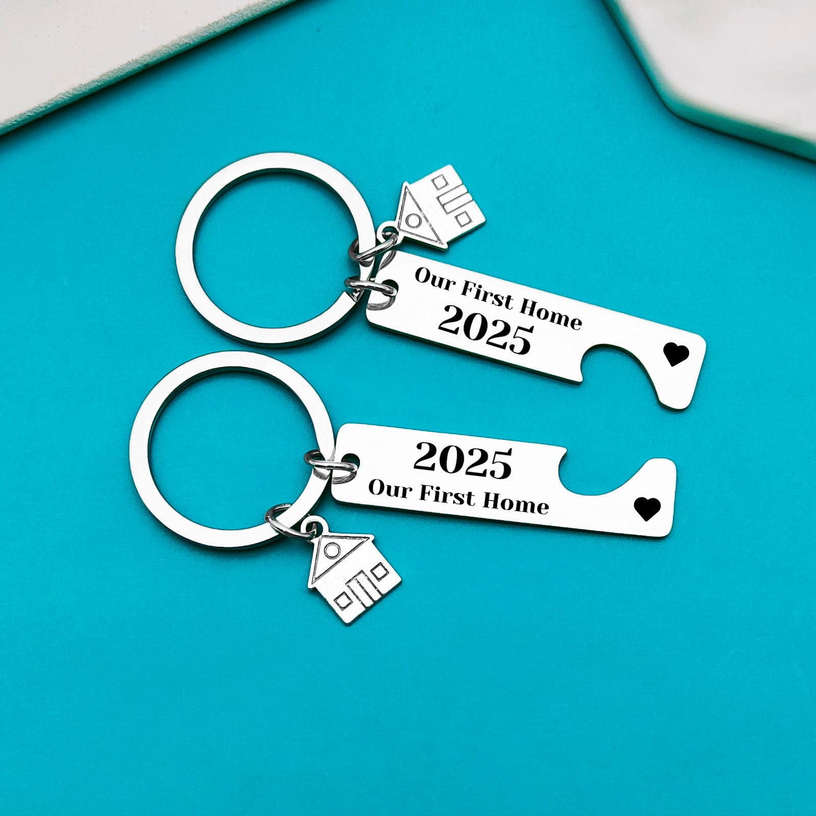 Our First Home Keychain - New Home Keychain for Couples & Friends - Thoughtful Housewarming Gift for New Homeowners - Perfect for Housewarming Parties & New Home Celebrations