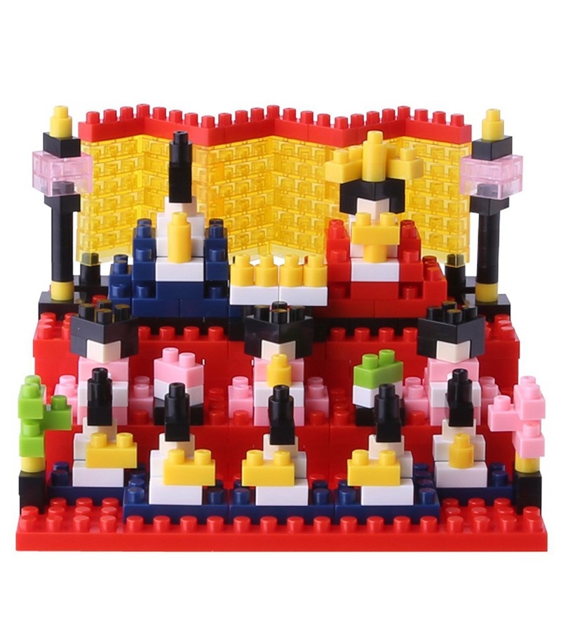 Nanoblock Hina Dolls Building Kit - NBH 100 Mini Blocks Set for Japanese Traditional Doll Display | Perfect for Home Decoration, Gift Giving & Anime Fans Collection
