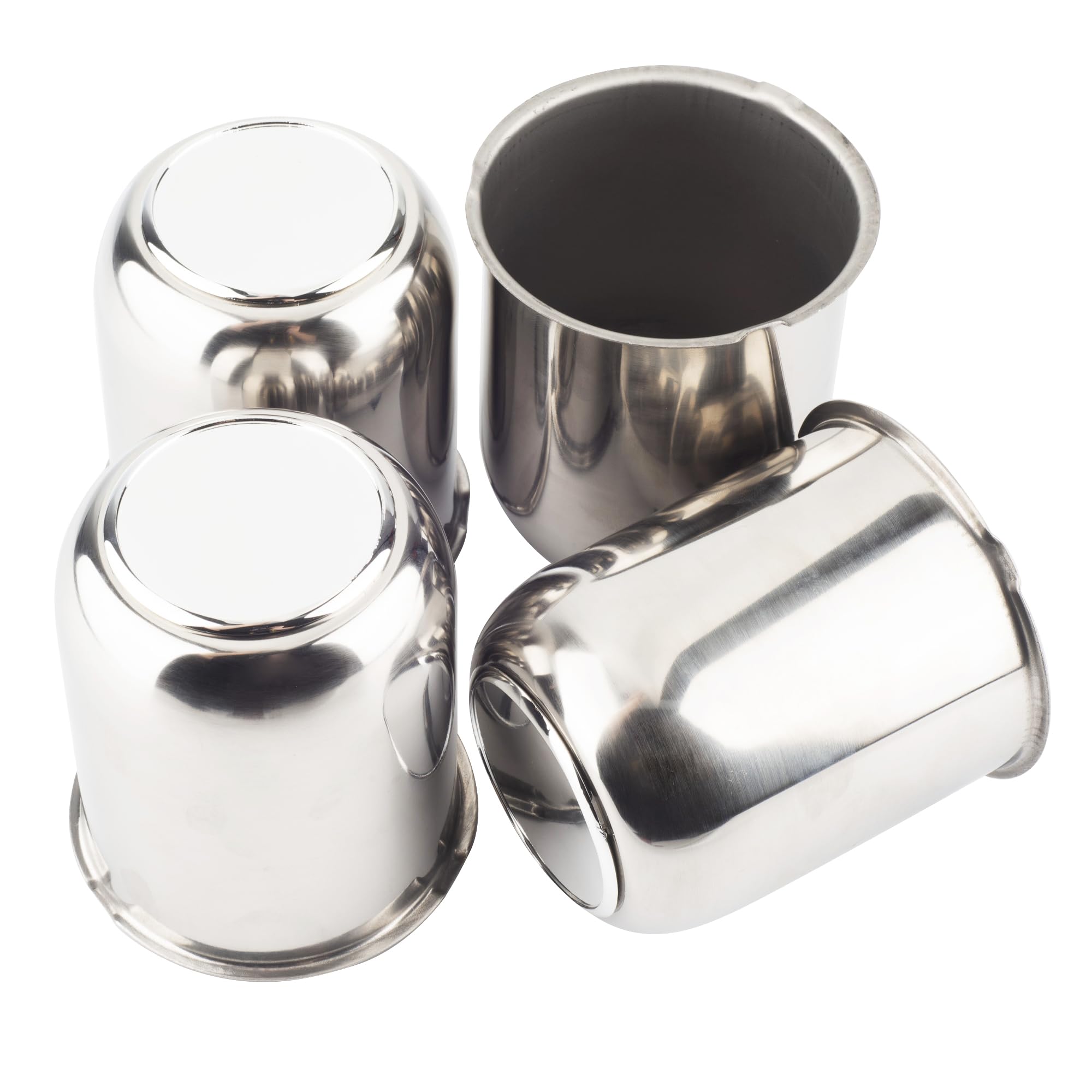 4Pcs 3.19 Inch Stainless Steel Trailer Wheel Center Caps - Push Through 3.19