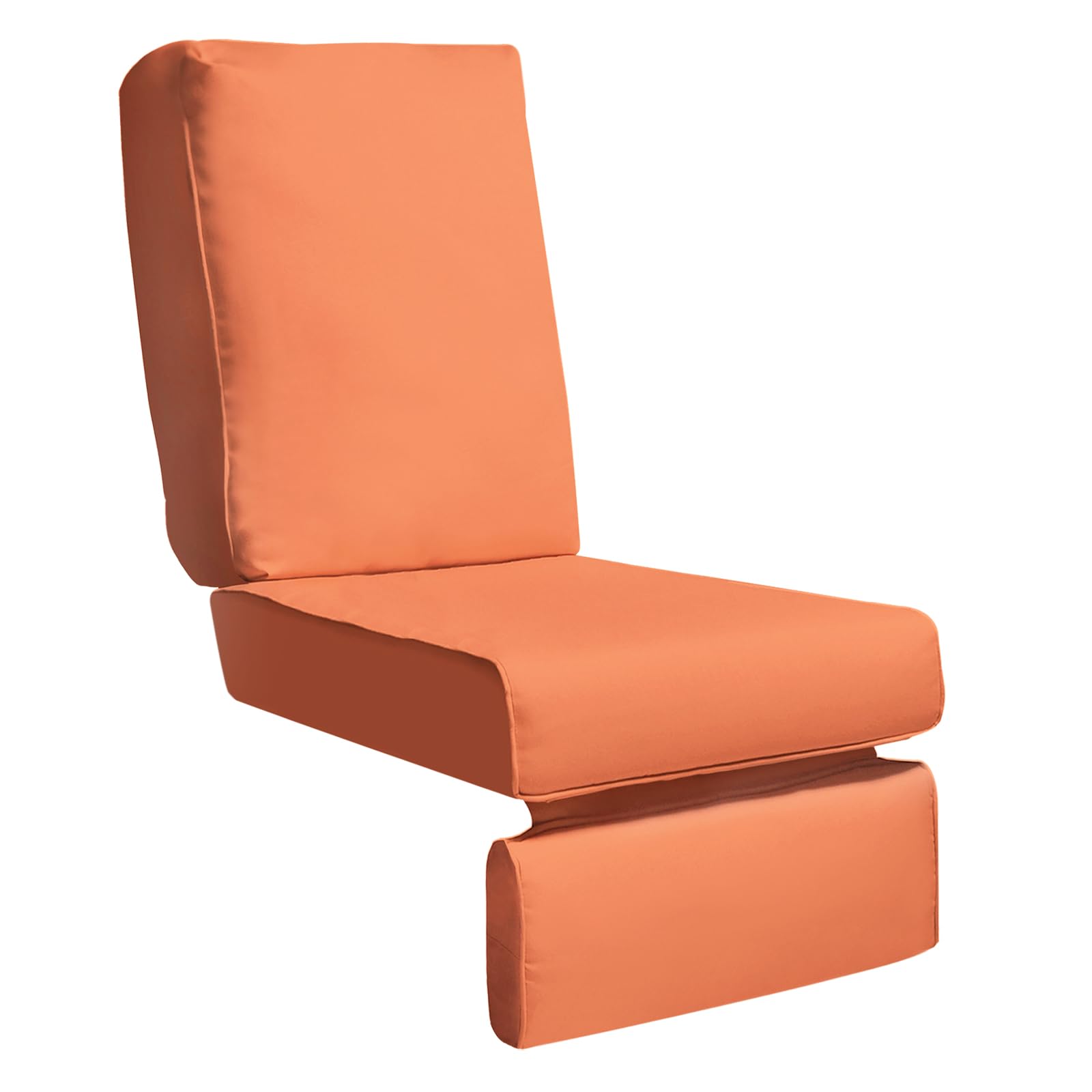 Indoor Outdoor Recliner Replacement Cushion - UV & Fade Resistant, Water Repellent, Washable Patio Furniture Cushion for Deep Seat Sofa & Chairs (Orange) - Perfect for Poolside Lounging, Sunroom Relaxation & Backyard Comfort