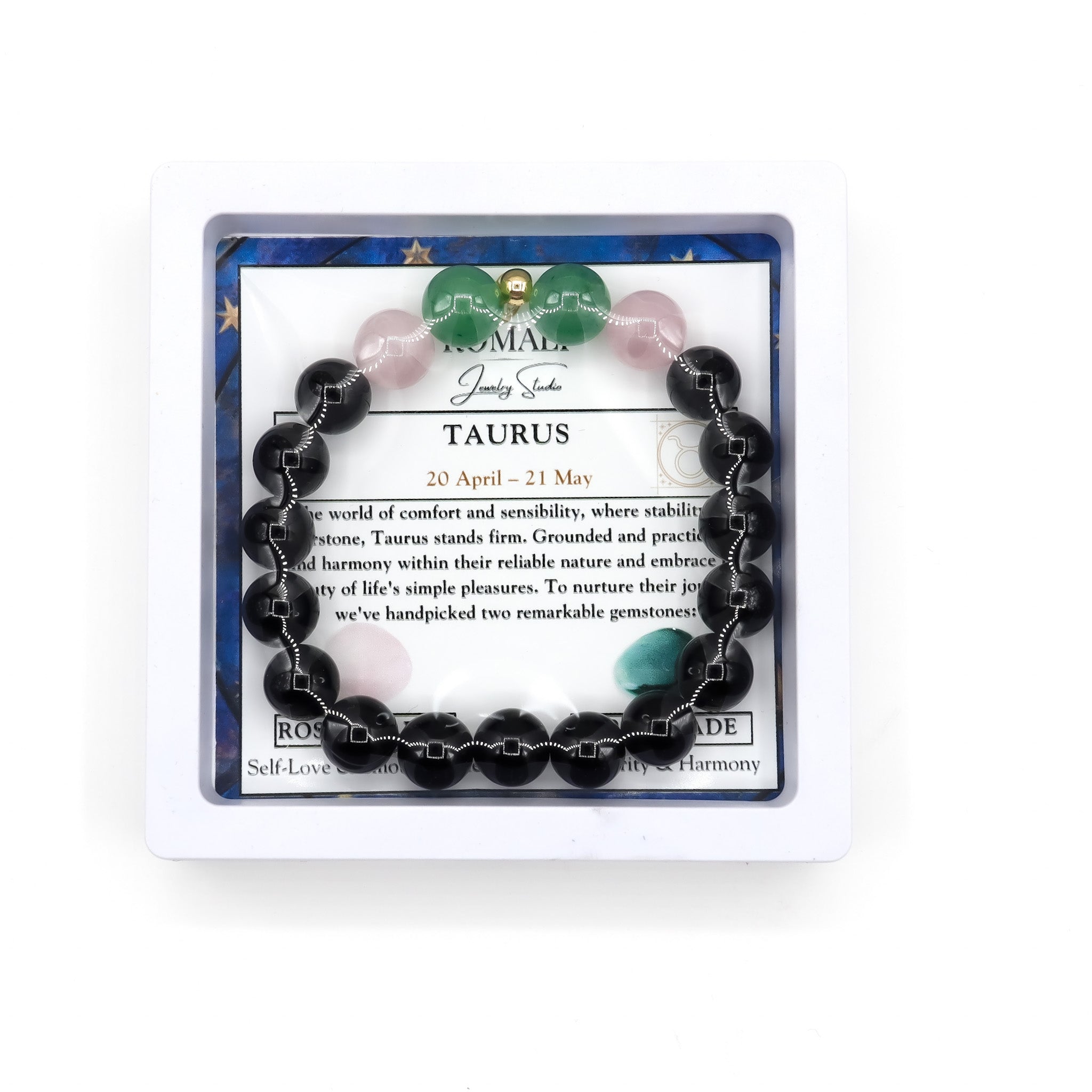 Taurus Zodiac Bracelet - Green Jade & Rose Quartz Beaded Bracelet for Women - Perfect for Birthdays, Gifts & Spiritual Healing | Zodiac Jewelry for Taurus Sign