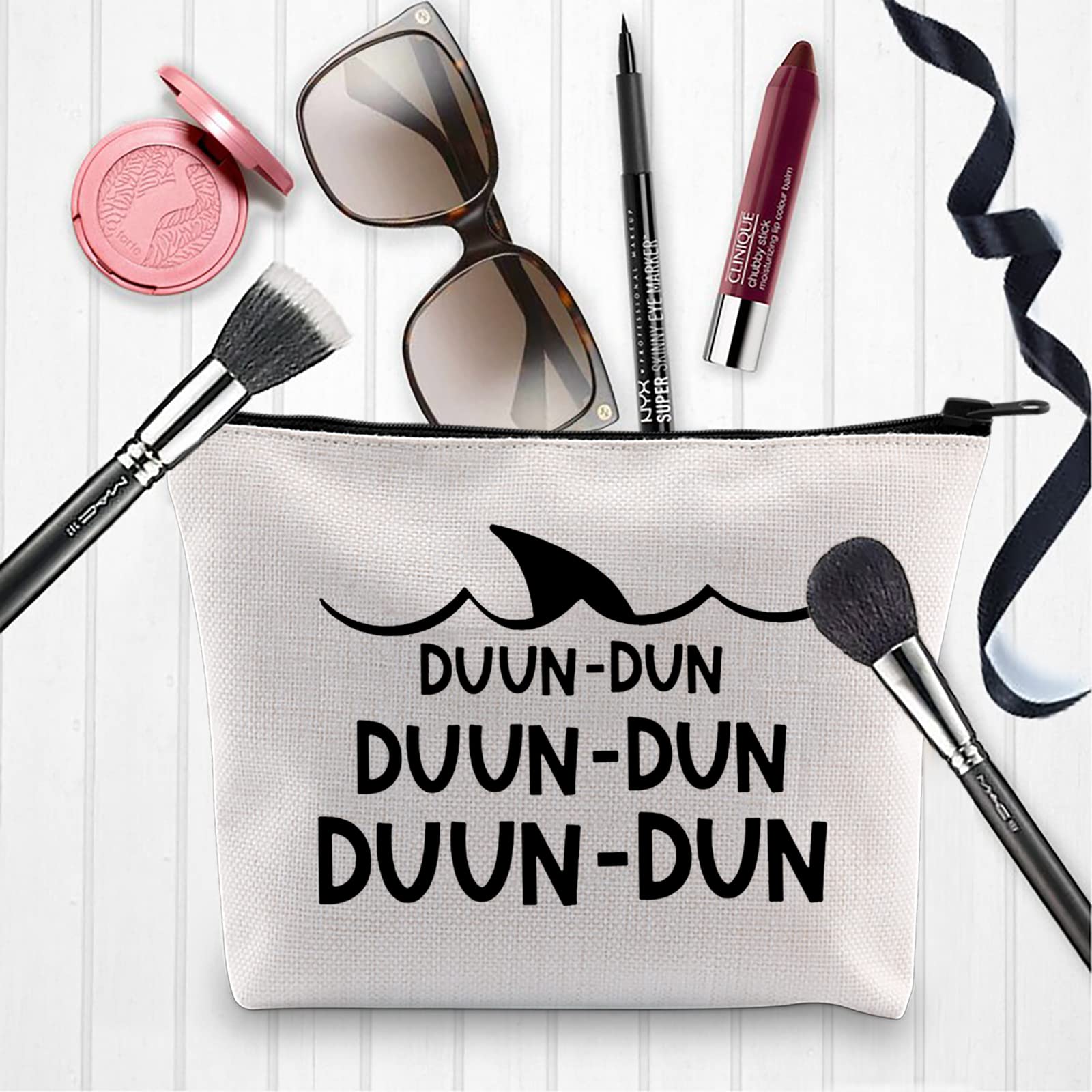 XYANFA Shark Makeup Bag - Waterproof Cosmetic Pouch for Women & Teens - Perfect Shark Lover Gift for Shark Week, Beach Trips & Travel Accessories (DUUN)