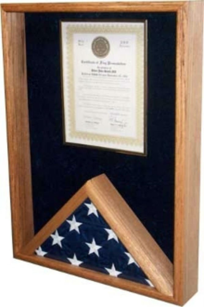 Handmade Veteran-Crafted Certificate Holder & Flag Display Case - Perfect for Military Awards, Diplomas, and Patriotic Home Decor
