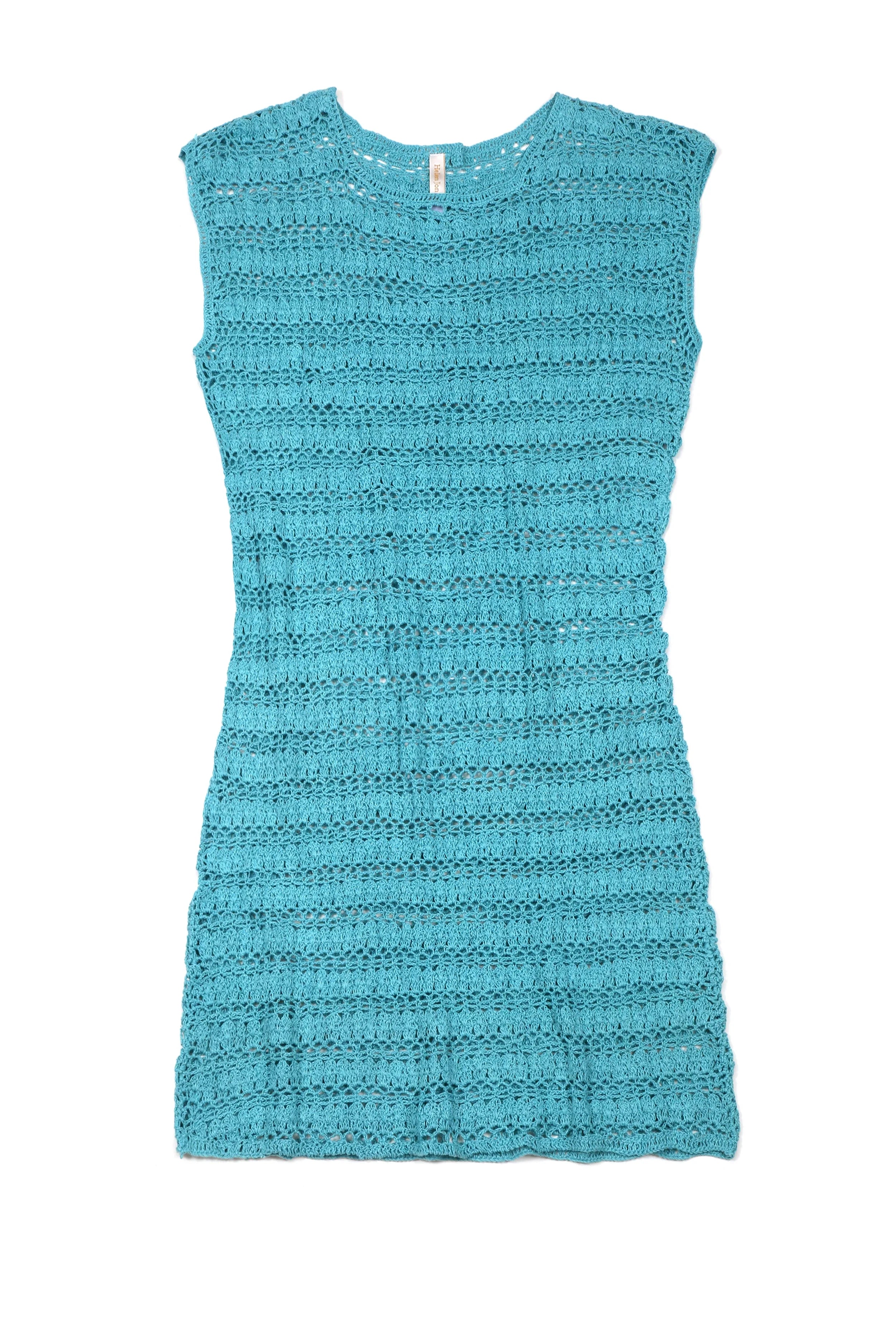 Kendall Crochet Dress Women's Summer Boho Beach Cover Up - Coastal Blue Floral Lace Maxi Dress for Vacation, Wedding & Outdoor Parties