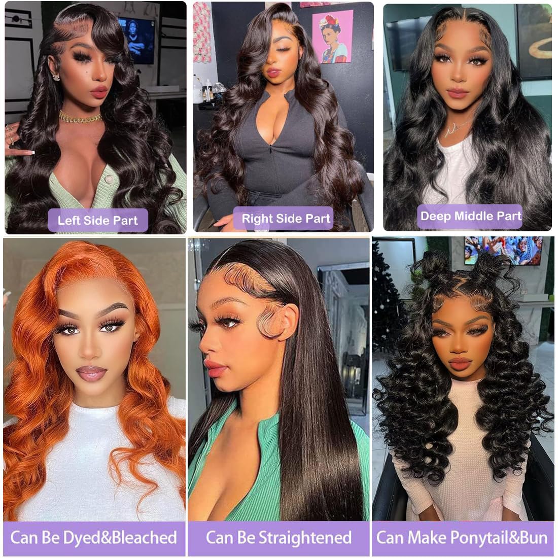 28 Inch Body Wave HD Lace Front Wigs Human Hair 180% Density 13x4 Lace Frontal Wig - Pre Plucked Glueless Human Hair Wig with Baby Hair for Women (Natural Black) | Perfect for Daily Wear, Cosplay & Special Occasions