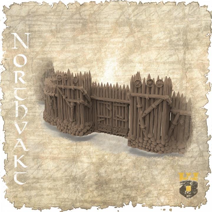 Viking Fortress Set - Medieval Castle Defense Structure for Tabletop RPG & War Games | Perfect for D&D, Historical Battles & Miniature Wargaming
