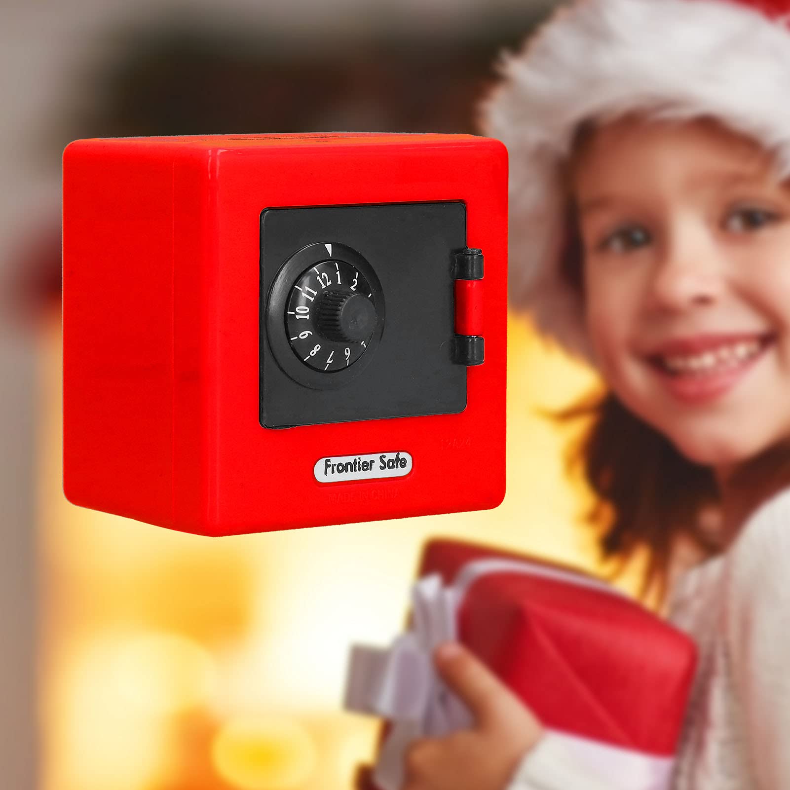Simulation Safe Box with Coded Lock - Money Storage Case for Kids & Students - Mini Cash Saving Box for Coins & Bills (Red) - Perfect for Piggy Bank Alternative, Allowance Savings & Financial Education