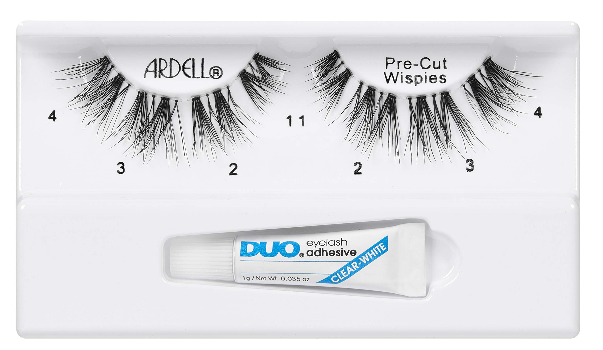 Ardell Pre-Cut Lashes Wispies - Natural Looking False Eyelashes for Everyday Wear, Easy to Apply with Customizable Strip Lash Segments & Eyelash Adhesive - Perfect for Parties, Weddings & Special Occasions - 1 Pack
