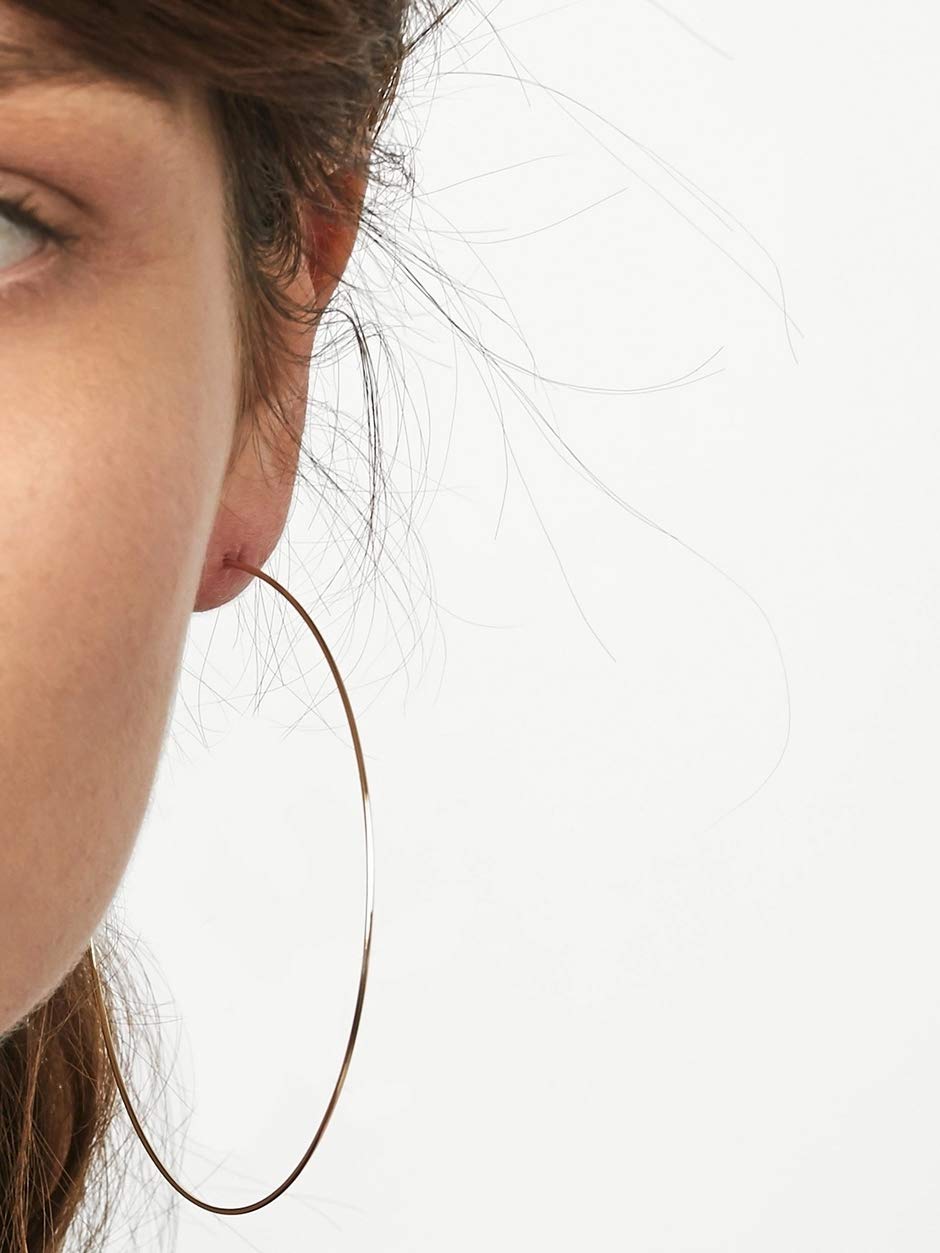 3 Pairs Thin Extra Large Hoop Earrings Set - 18K Gold Plated Lightweight Stainless Steel Huge Geometric Round Hoops - Minimalist Fashion Jewelry for Women - Perfect for Parties, Weddings & Everyday Wear