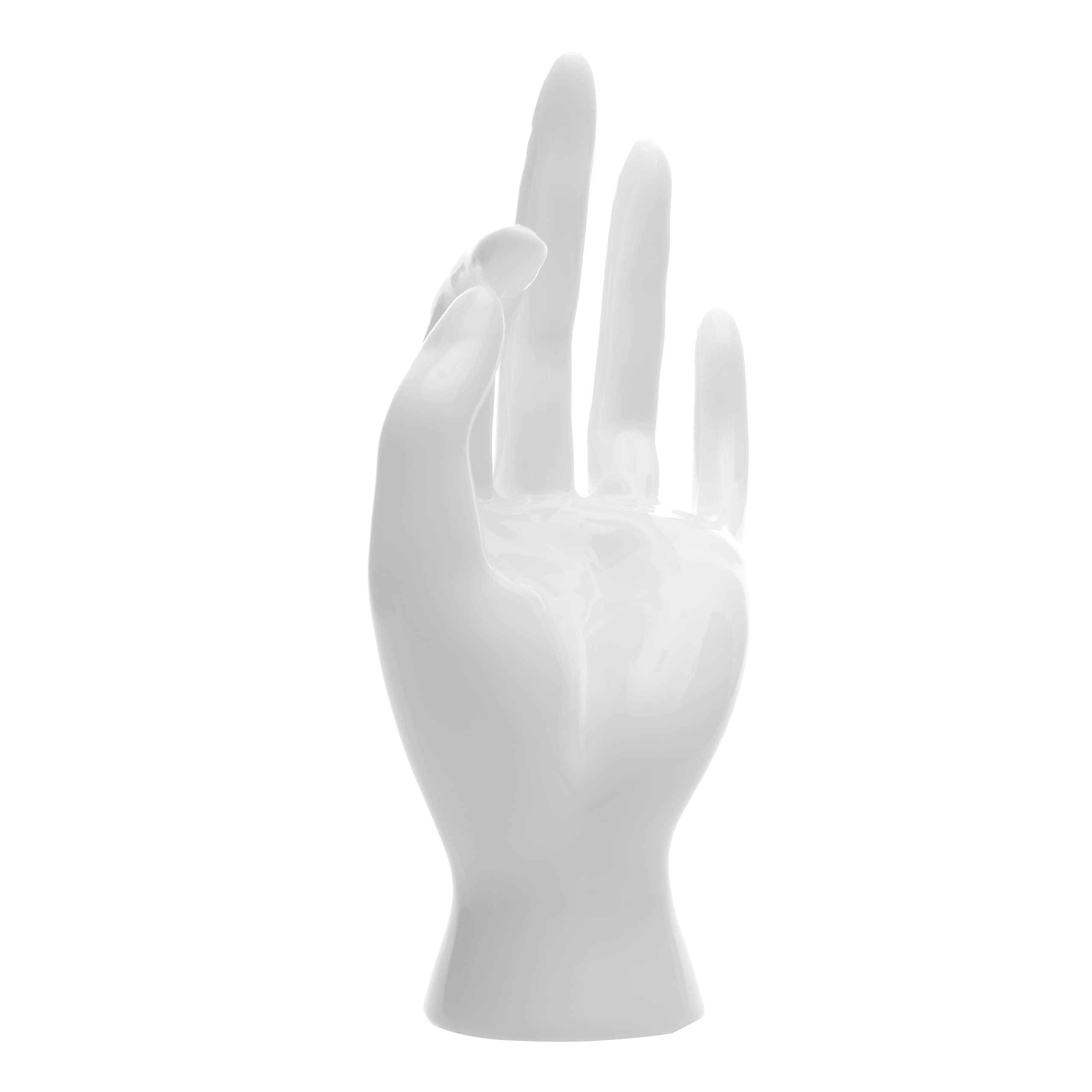 Y2K Pink Hand-Shaped Ring Holder - Elegant Jewelry Organizer for Women & Girls - Preppy Room Decor & Aesthetic Gift Idea - Perfect for Dressing Tables, Vanity Displays & Bedroom Decor (White)
