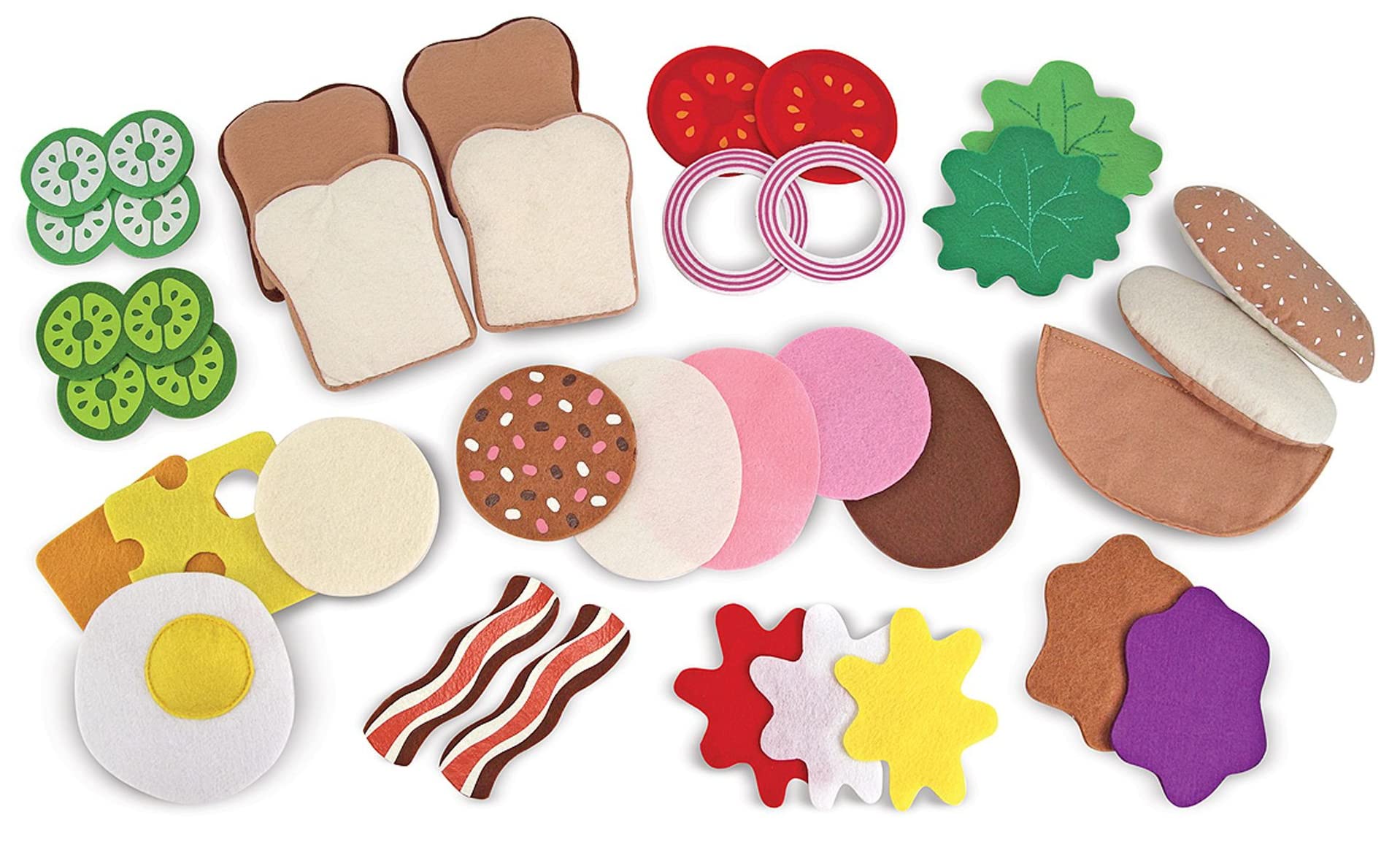 Melissa & Doug Felt Food Sandwich Set - Pretend Play Kitchen Toy for Kids - Perfect for Role Play, Learning & Fun at Home or School