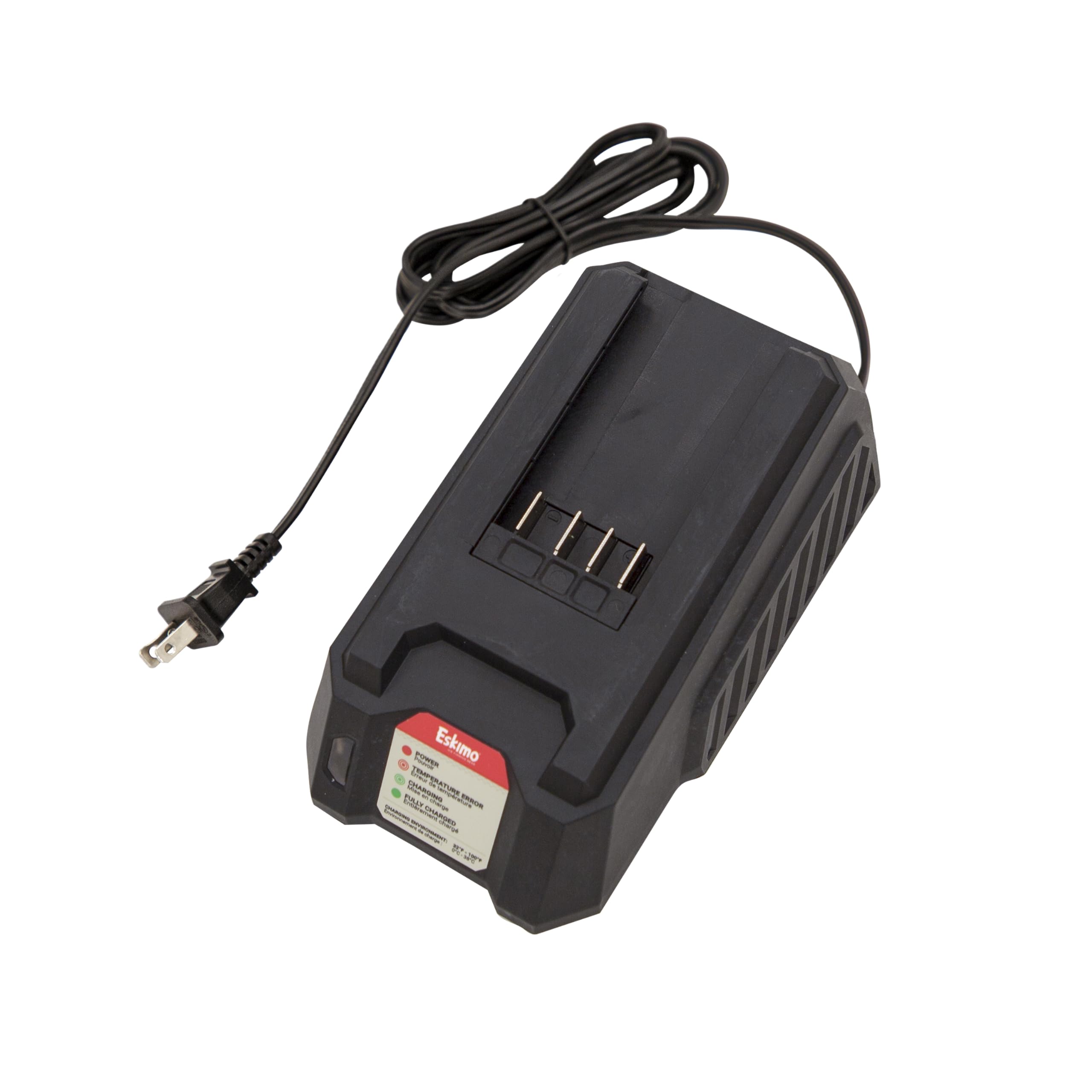 Eskimo® E40 40V Lithium-ion Battery Charger - 2-Amp Fast Charger for Power Tools (Model 43695) | Ideal for Cordless Drills, Lawn Mowers & Outdoor Equipment | Black
