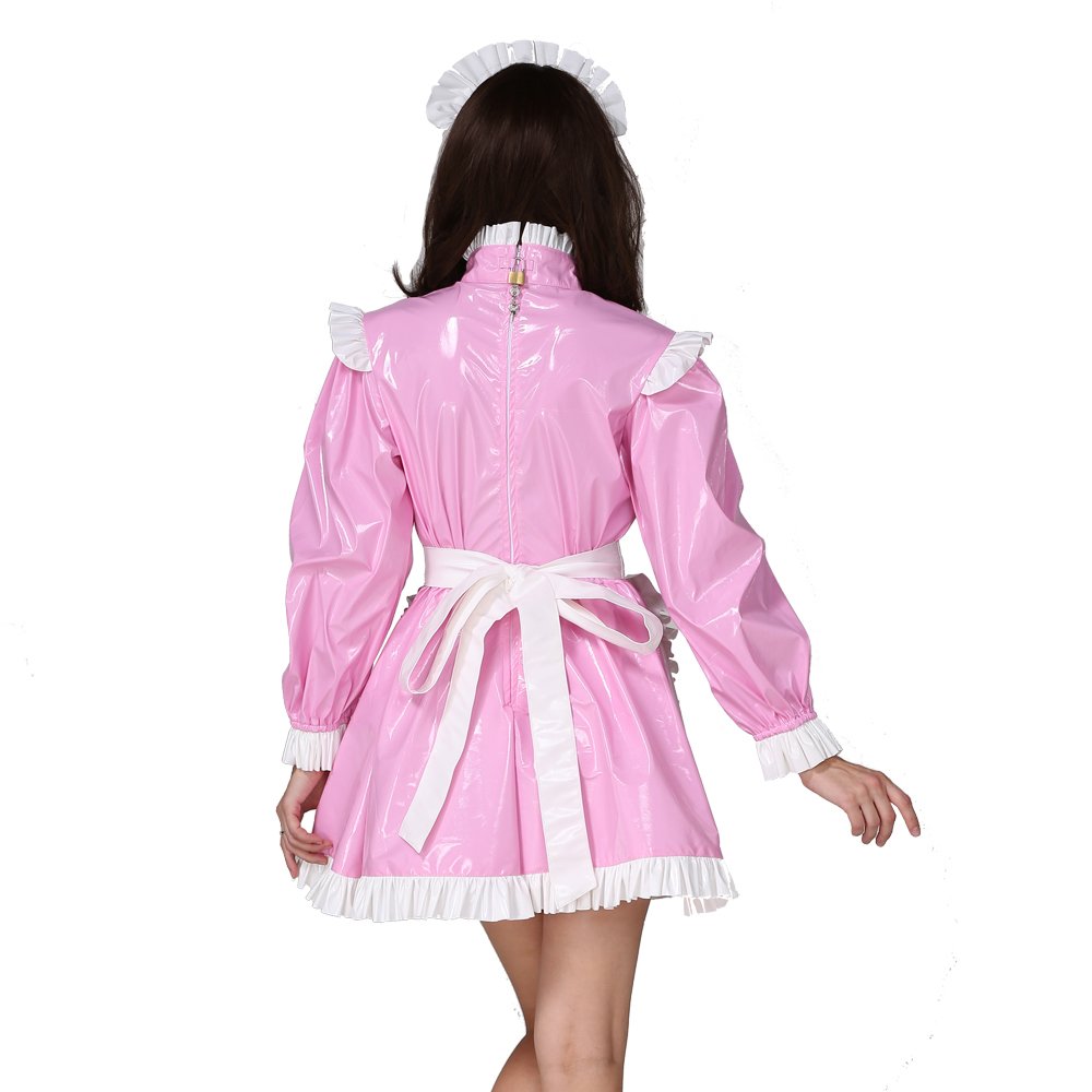 Sexy Pink Heart-Shaped Maid Dress Costume for Women - Lockable Design, Crossdress Cosplay | Perfect for Halloween, Cosplay Parties & Roleplay