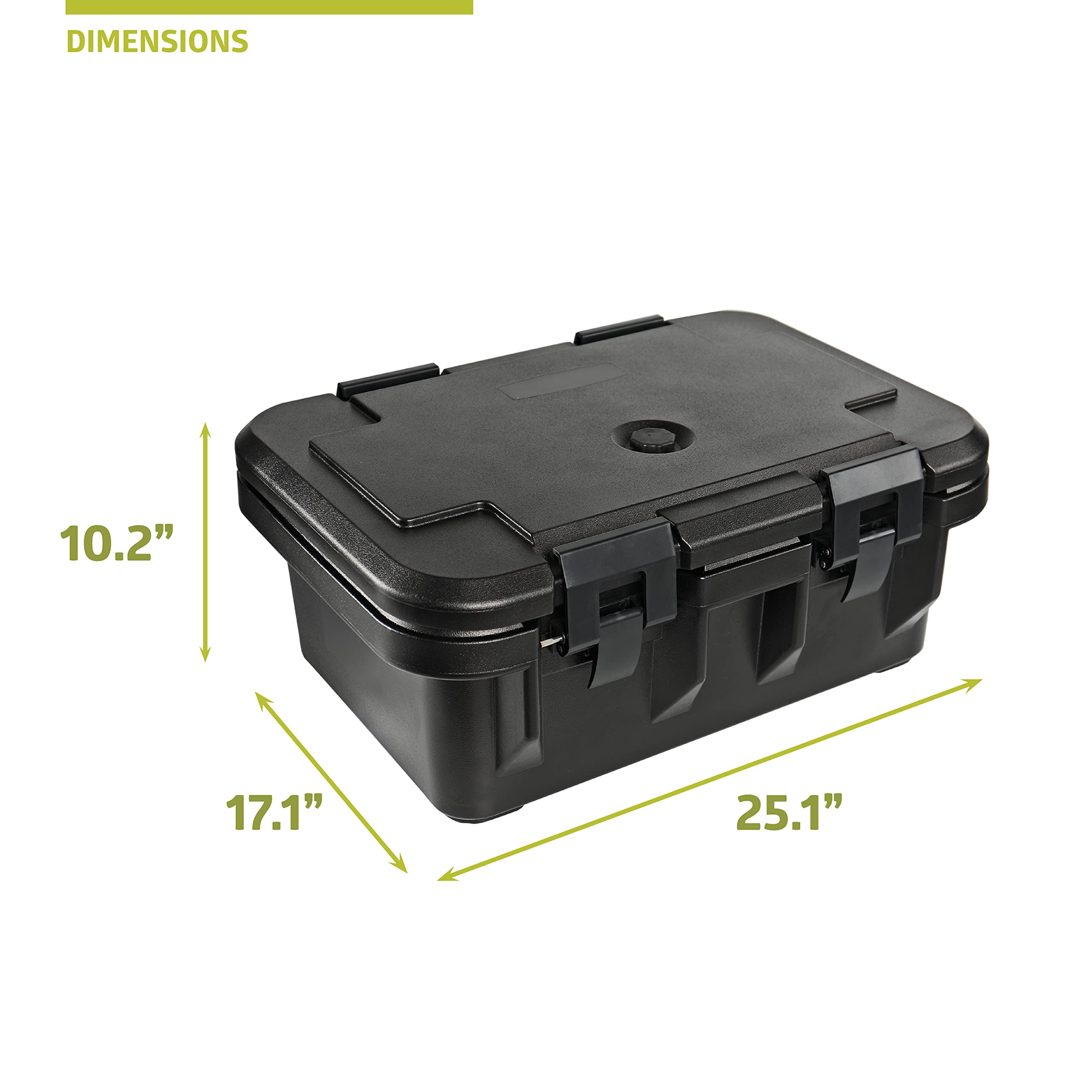 Pearington 22.4-Liter Wide-Top Insulated Food Carrier with Locking Lid - Black | Commercial Kitchen, Catering & Buffet Food Transport