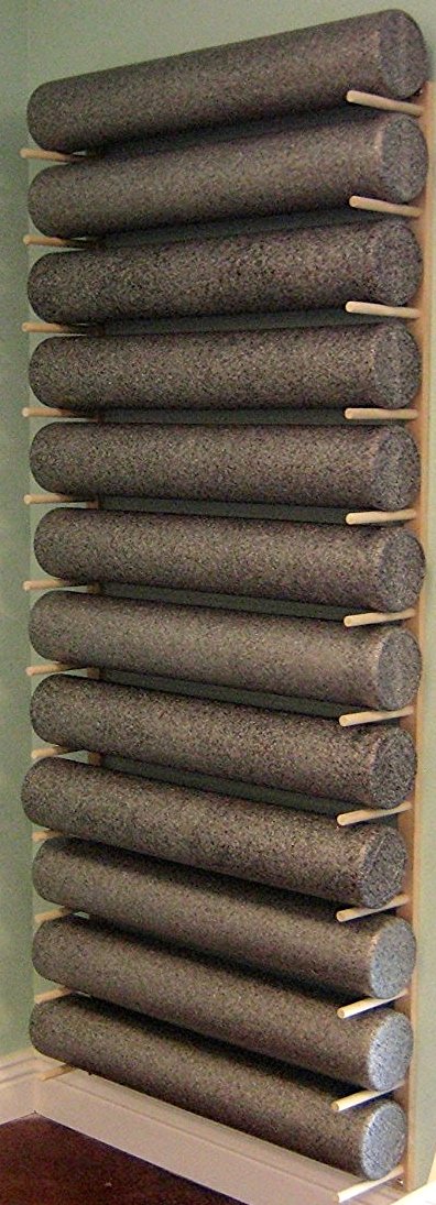Premium Wooden Foam Roller & Yoga Mat Storage Rack - Holds 4, 8, or 12 Mats/Rollers - Modular Wall Mount System with Easy Installation Hardware - Perfect for Home Gym, Yoga Studio & Fitness Room Organization
