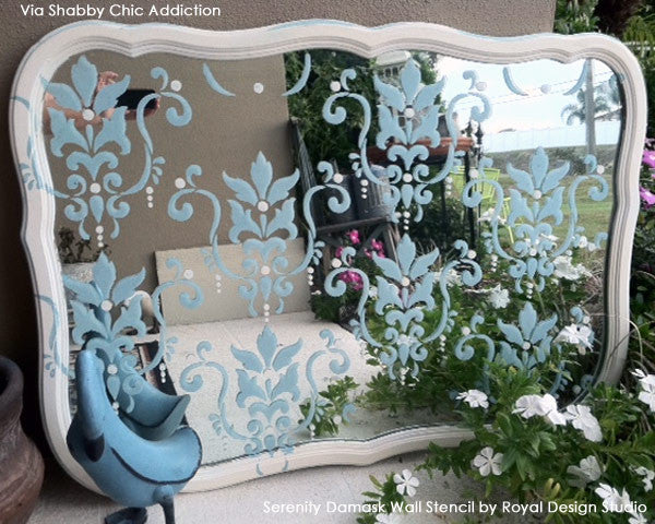 Serenity Damask Wall Stencil - Reusable DIY Painting Template for Home Decor, Bedroom, Living Room & Nursery | Perfect for Wall Art, Accent Walls & Furniture Makeovers