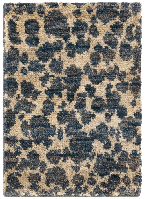 Dash & Albert Stormi Indigo Hand Knotted Jute Rug - Natural Fiber Area Rug for Living Room, Bedroom & Boho Home Decor - Durable & Stylish Floor Covering for Indoor Spaces
