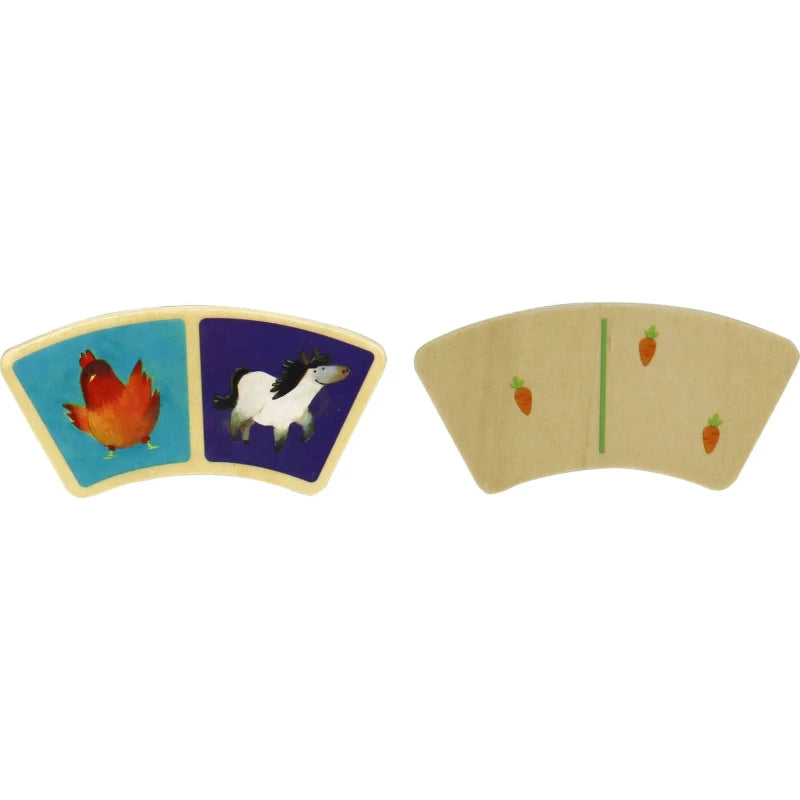 Premium Wooden Farm Animal Dominoes Set - Fun Educational Game for Kids & Family - Perfect for Farm-Themed Parties, Classroom Learning & Indoor Activities