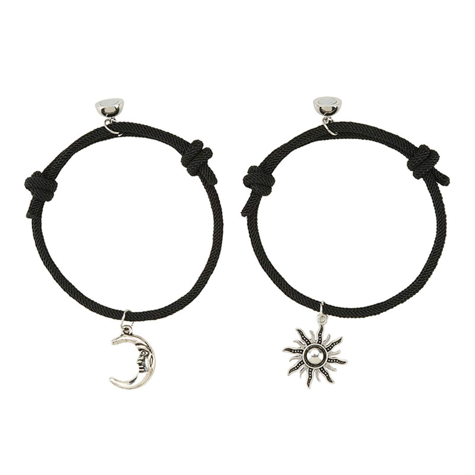 2-Piece Sun and Moon Bracelet Set - Best Gift for Mother, Sisters & Women - Matching Drop Earrings Included - Perfect for Birthdays, Anniversaries & Friendship Day