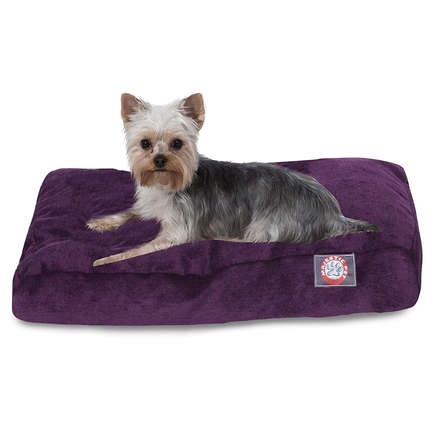 Majestic Pet Villa Rectangle Washable Dog Bed – Non-Slip Comfortable Crate Bed with Removable Cover – Kennel Sleeping Bed for Small Dogs – Polyester Fiber Pet Bed in Aubergine Color – Perfect for Crates, Living Rooms & Bedrooms