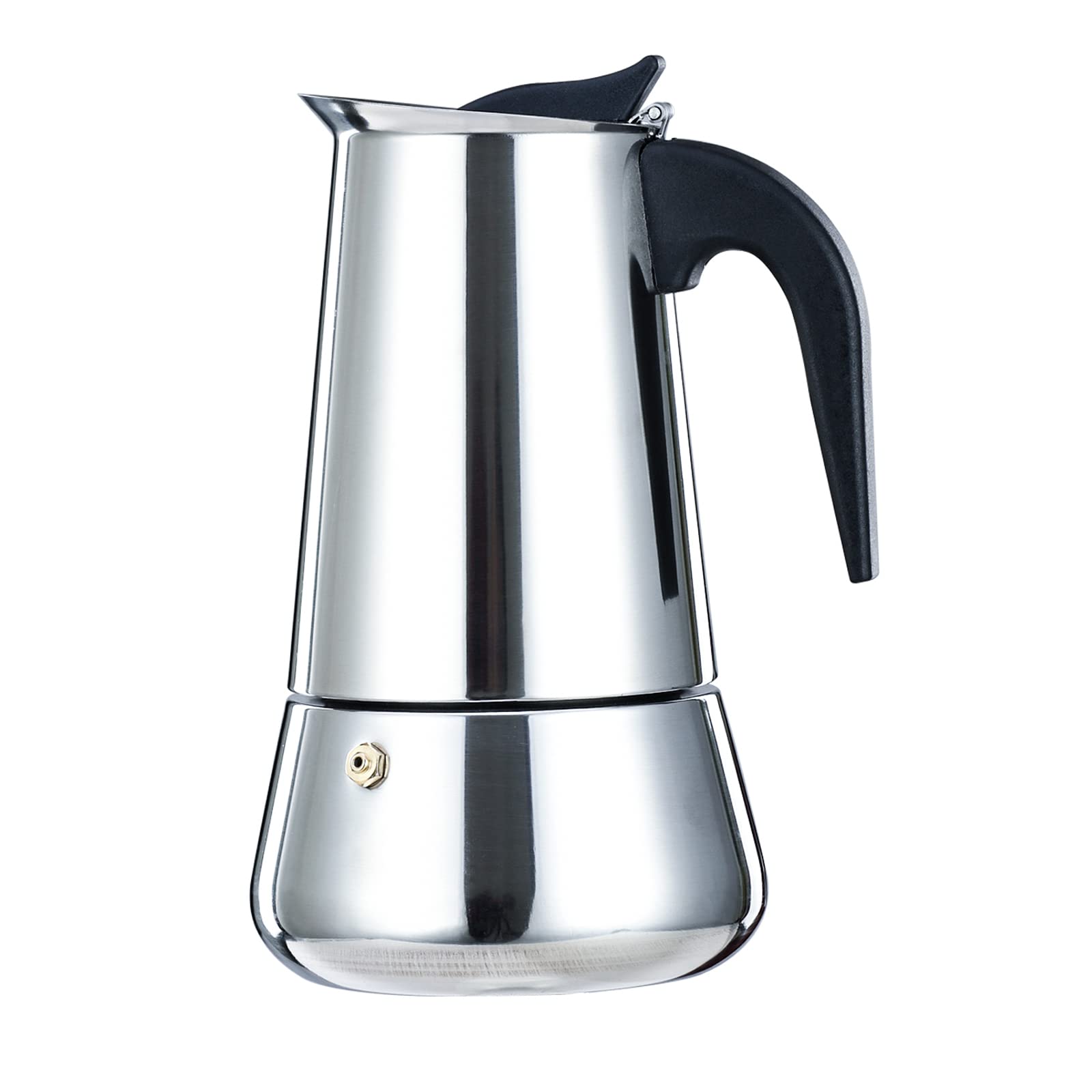 Simyolife Stovetop Espresso Maker - 6 Cup Stainless Steel Moka Pot for Induction Cooktops | Italian Coffee Machine with 10oz/300ML Capacity | Perfect for Home Brewing, Camping & Mother's Day Gifts (Silver)