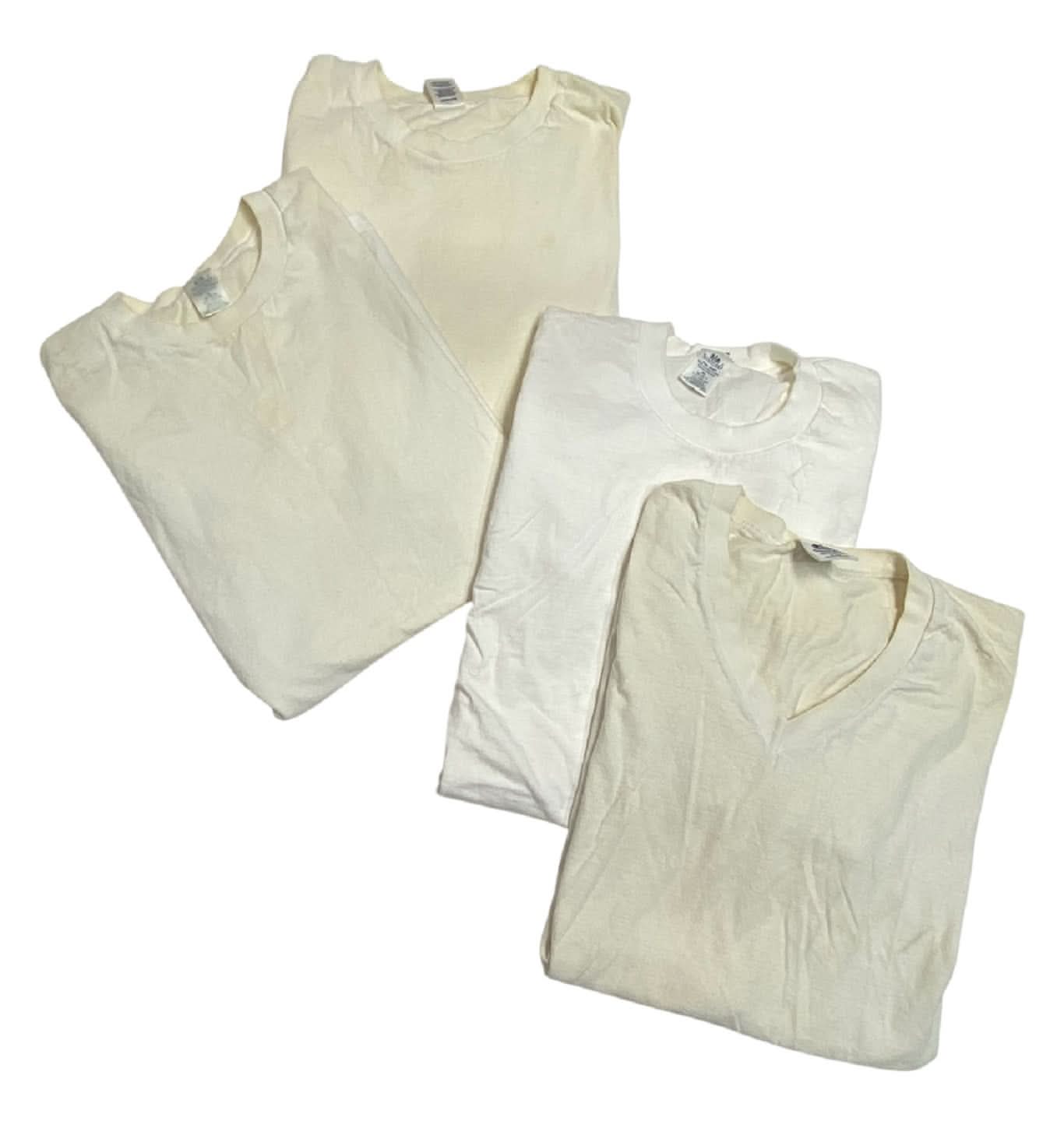 Vintage Dirty White Blank Single Stitch T-Shirt - 25 lbs Heavyweight Cotton - Perfect for DIY Projects, Distressing & Custom Screen Printing