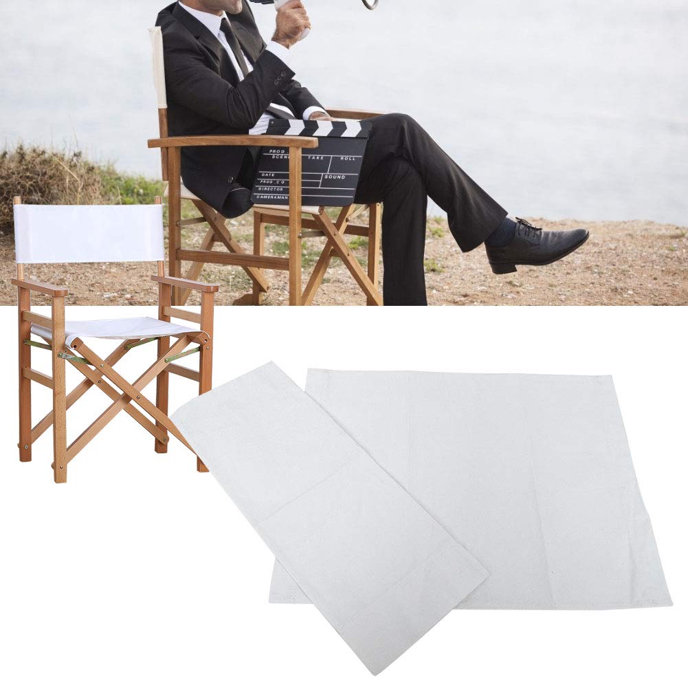 1 Set Director Chair Canvas Replacement Covers with Stick Accessories - Portable Folding Chair Cover Kit for Home, Office, and Outdoor Use (White) - Perfect for Patio, Beach, Camping, and Indoor Furniture