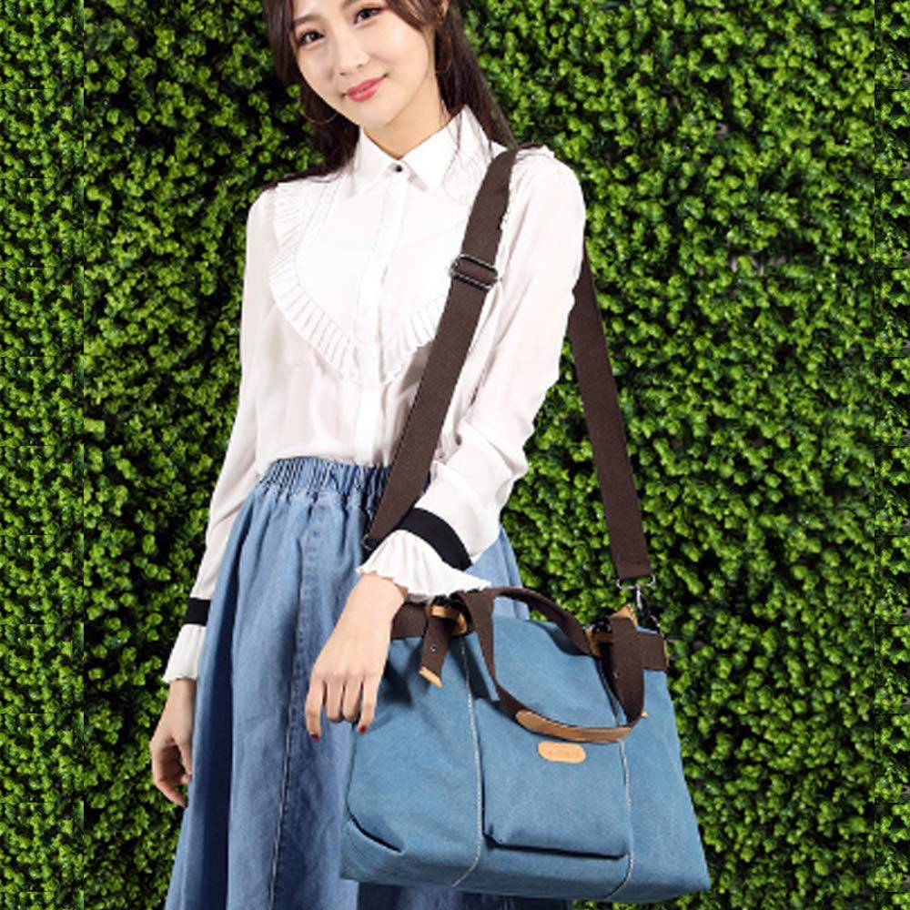 Women's Canvas Satchel Handbag - Casual Top Handle Shoulder Bag Purse for Work, Travel & Everyday Use