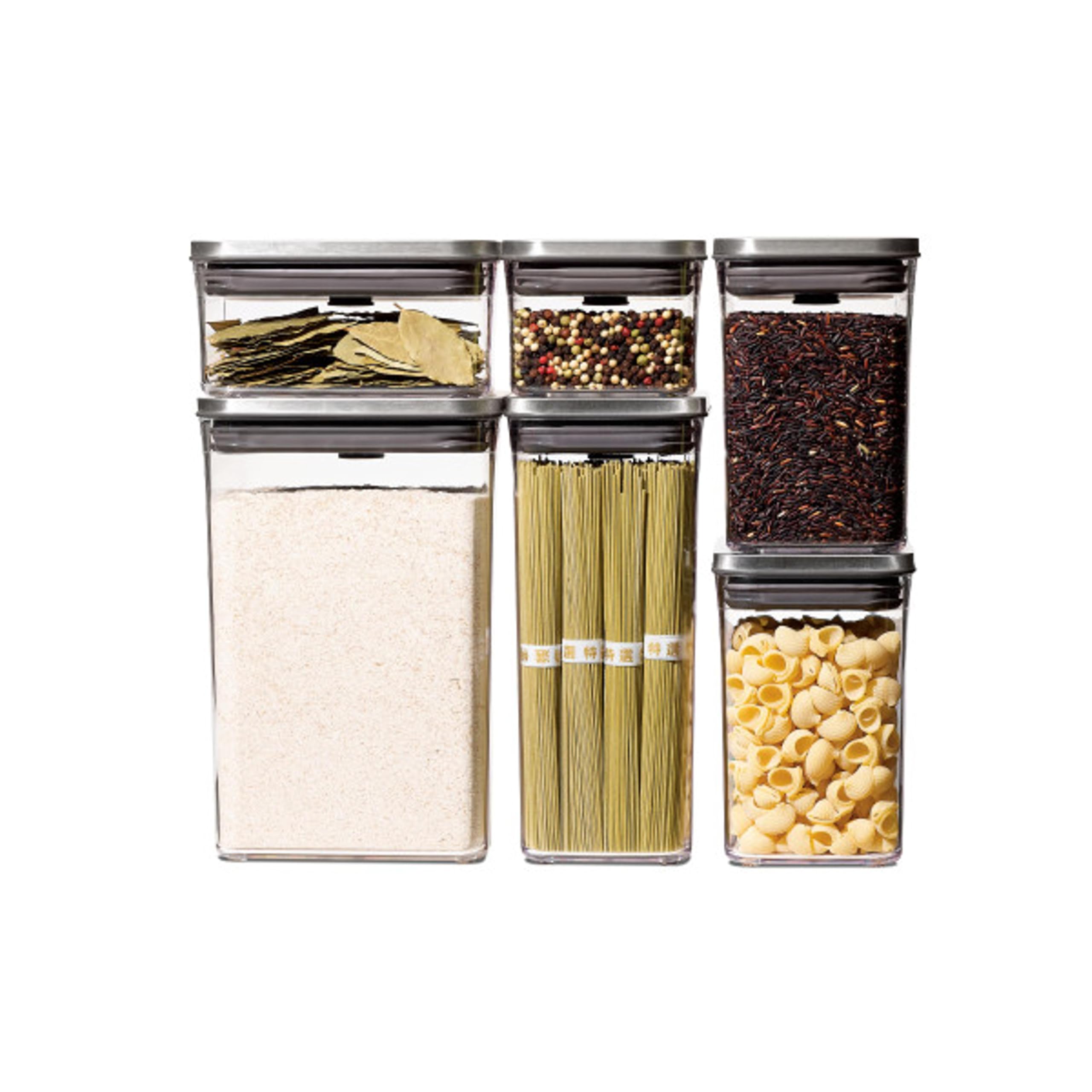 OXO SteeL 6-Piece Airtight Food Storage Container Set - Perfect for Kitchen Pantry Organization & Bulk Food Storage