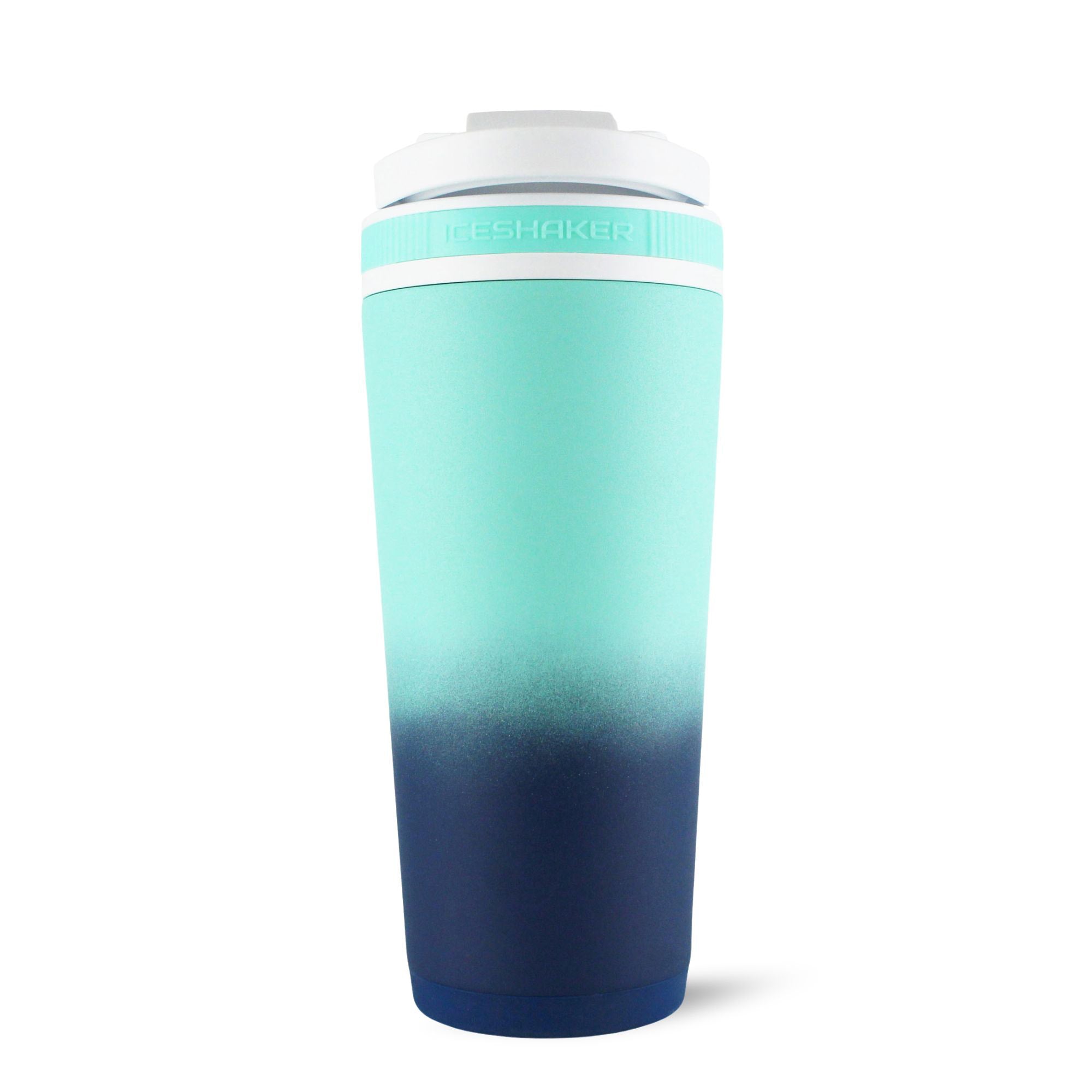 26oz Insulated Stainless Steel Ice Shaker Bottle - Navy Mint Ombre Gradient Design for Gym, Workout & Protein Drinks | Leakproof & Sweatproof | Perfect for Fitness, Bodybuilding & Outdoor Activities