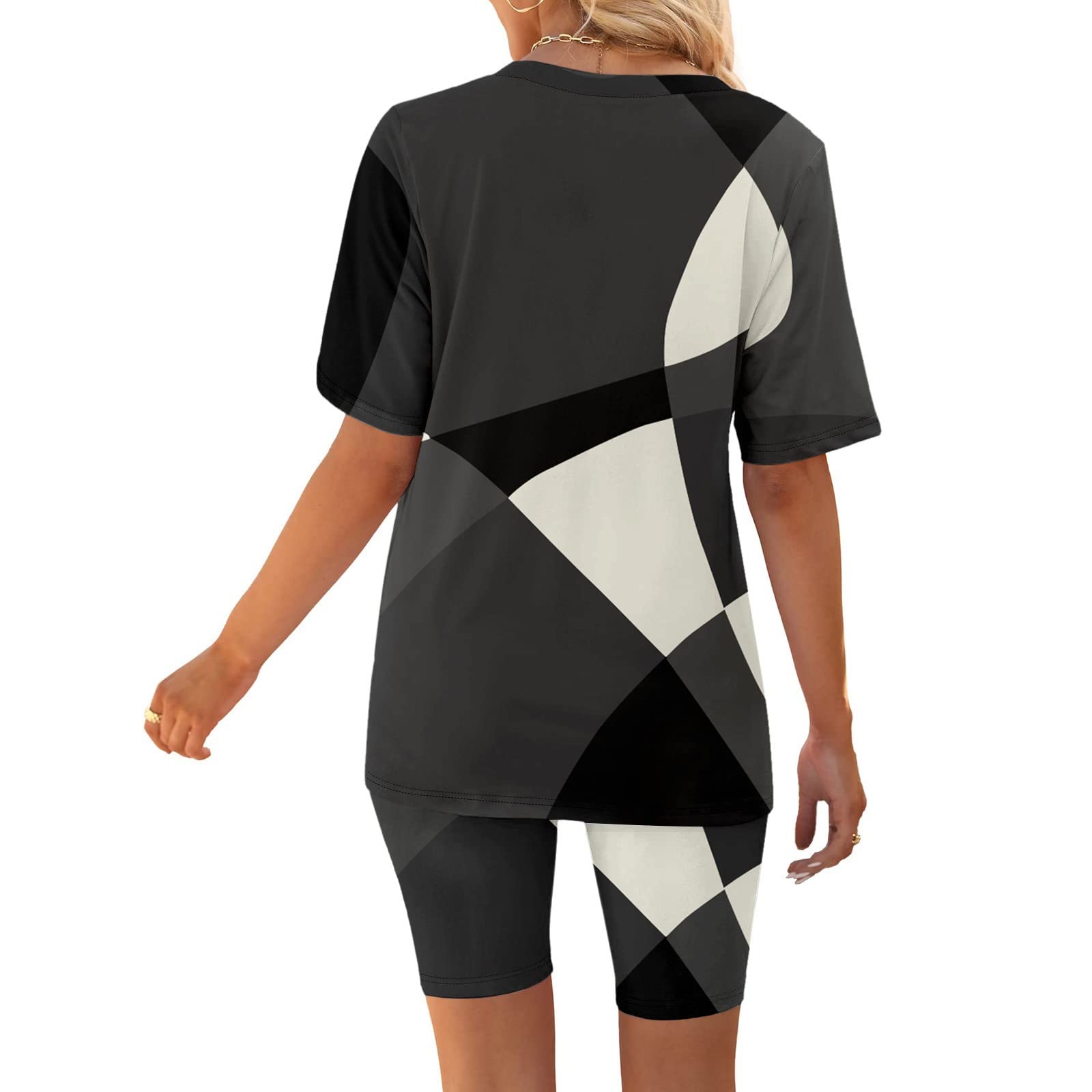 Women's Zip Up Gym Jacket & Houndstooth 2-Piece Workout Set - Breathable Summer & Fall Athletic Wear for Pole Dance, Fitness & Training | Black Workout Jacket with Matching Jumpsuit | Perfect Women's Activewear Gift for Yoga, Running & Gym