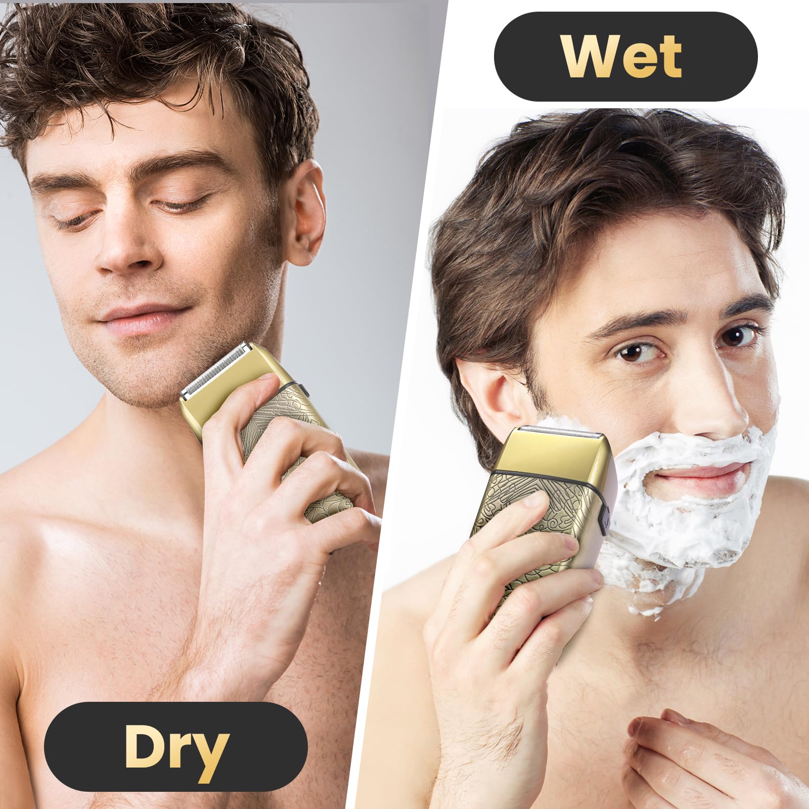Premium Men's Electric Foil Shaver - 3 Blade Cordless Rechargeable Razor with LED Display for Close Shaving | Wet/Dry Use for Travel, Gym & Daily Grooming